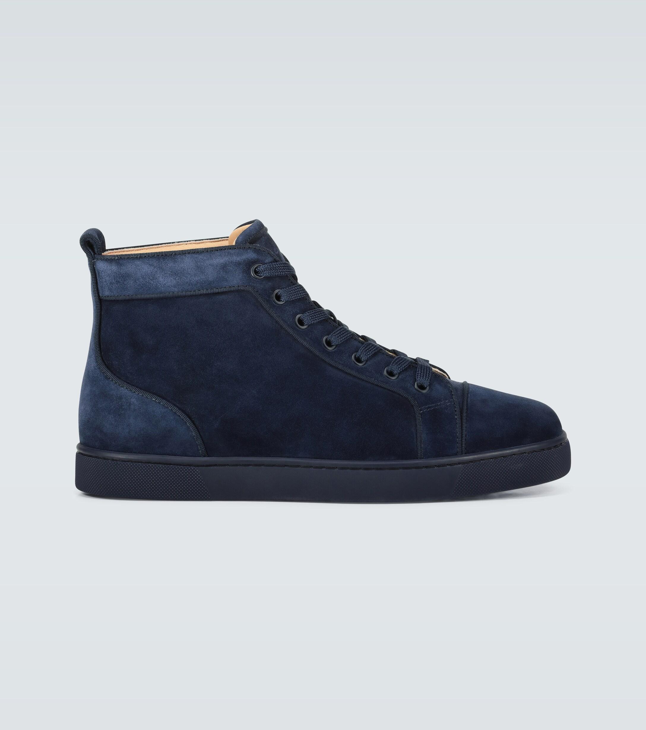 Christian Louboutin Blue Louis Orlato High Top Sneakers for Men | Lyst