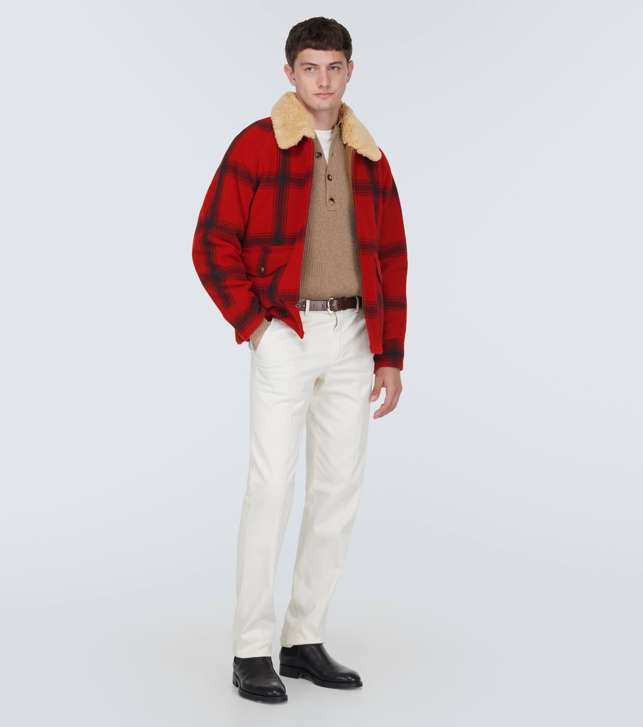 Red plaid wool jacket mens new arrivals