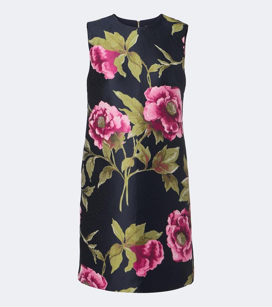 carolina herrera embroidered floral shift dress Carolina Herrera Floral Embroidered Shift Dress with Bows