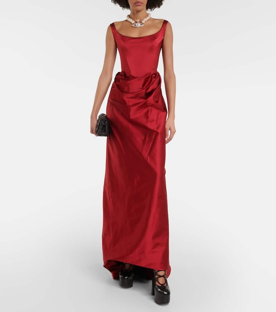 Vivienne Westwood Draped Satin Gown in Red | Lyst