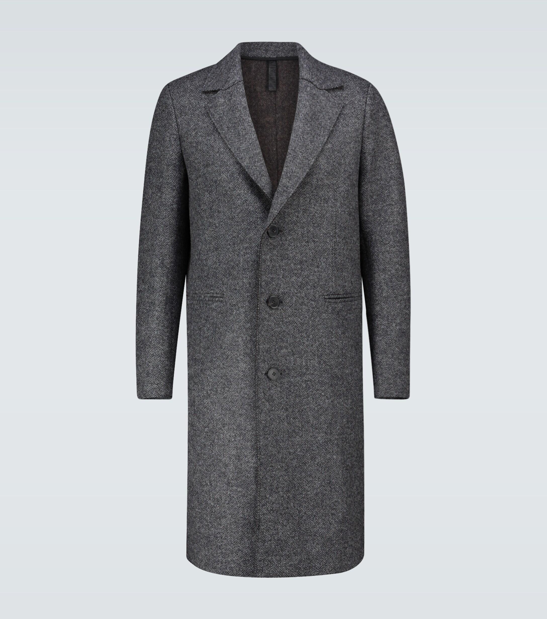 Harris Wharf London Long Herringbone Virgin Wool Coat in Grey (Gray ...
