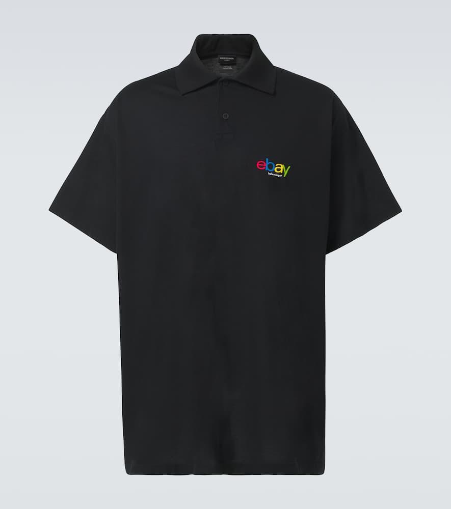 Balenciaga Cotton Polo Shirt in Black for Men Lyst