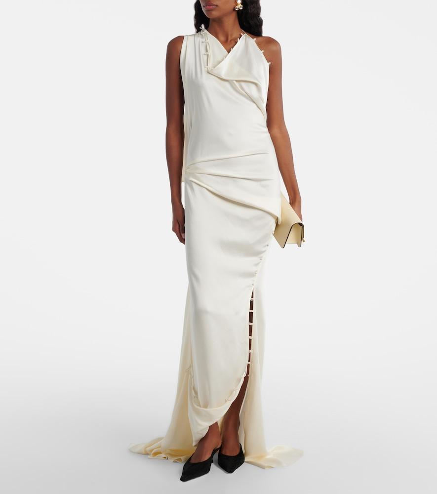 white heart dress Charmed Heart White Lace Drape Mini Dress