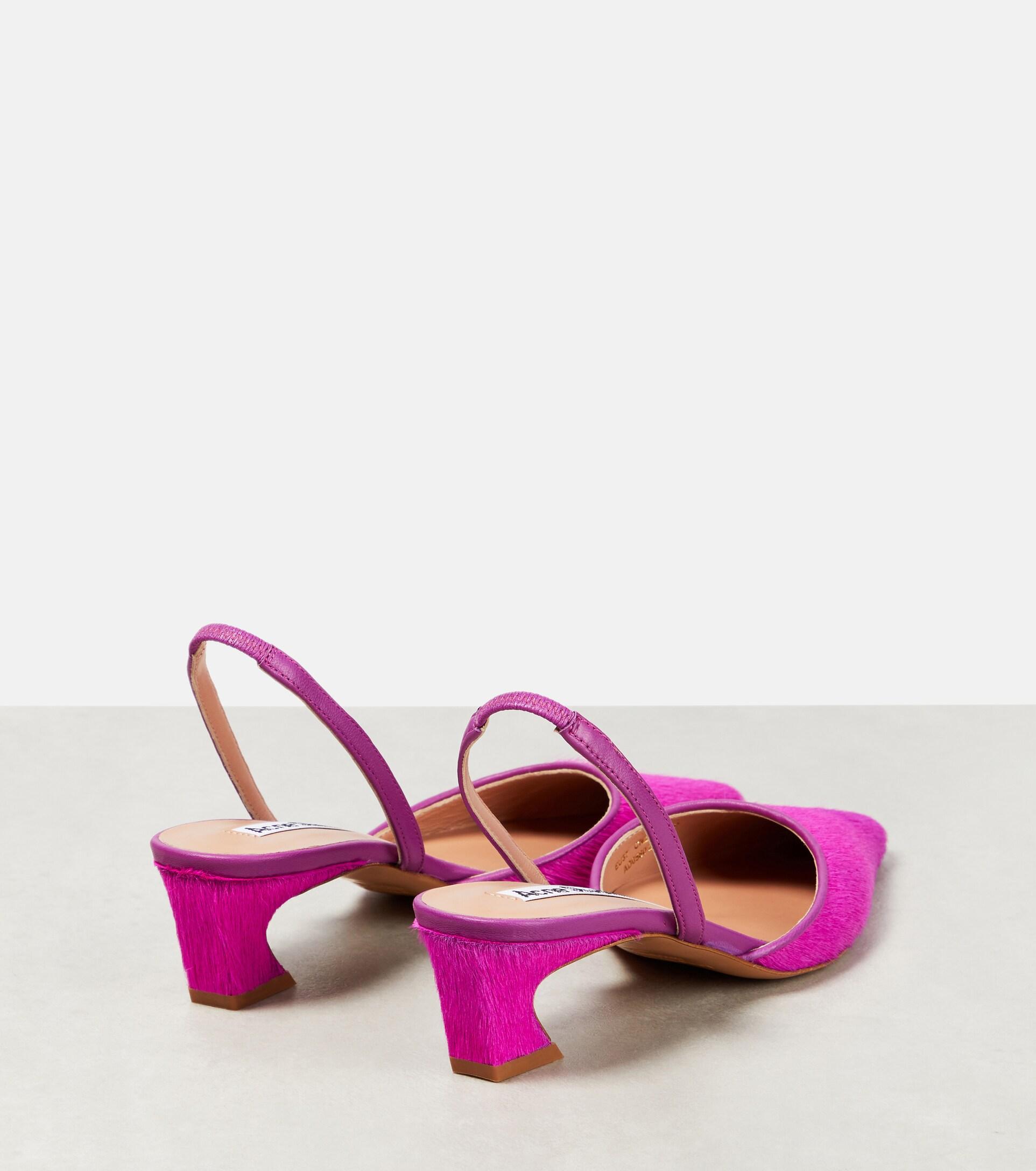 Acne Studios Leather-trimmed Calf Hair Pumps in Pink | Lyst
