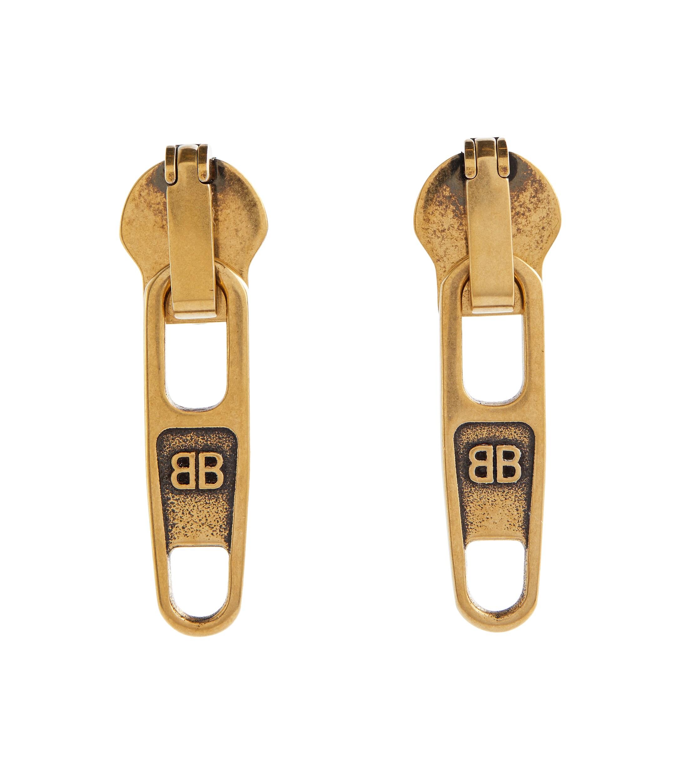 Balenciaga Zipper Earrings in Metallic | Lyst