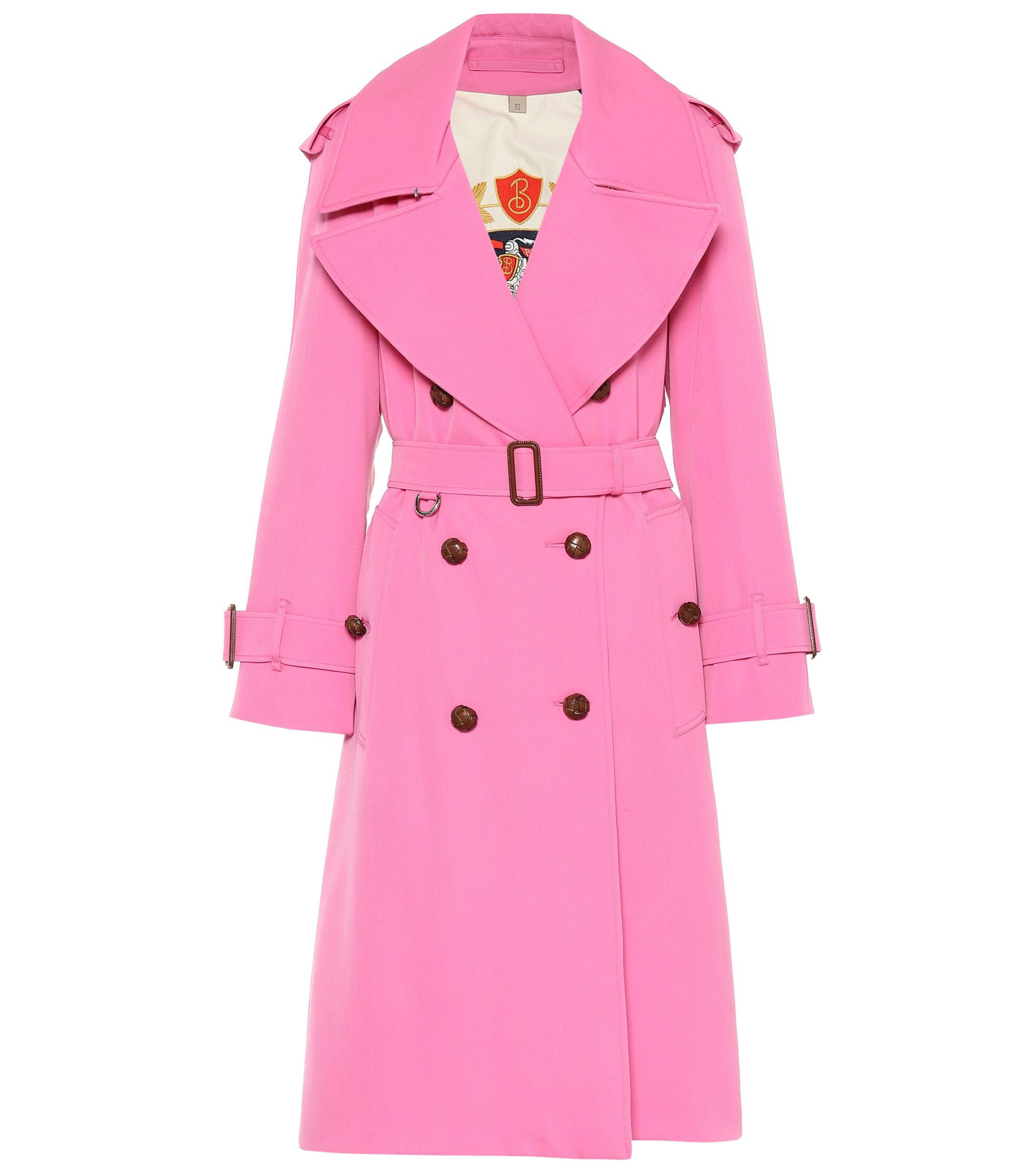 Burberry Regina 30 Wool Trench Coat in Bright Pink (Pink) - Lyst