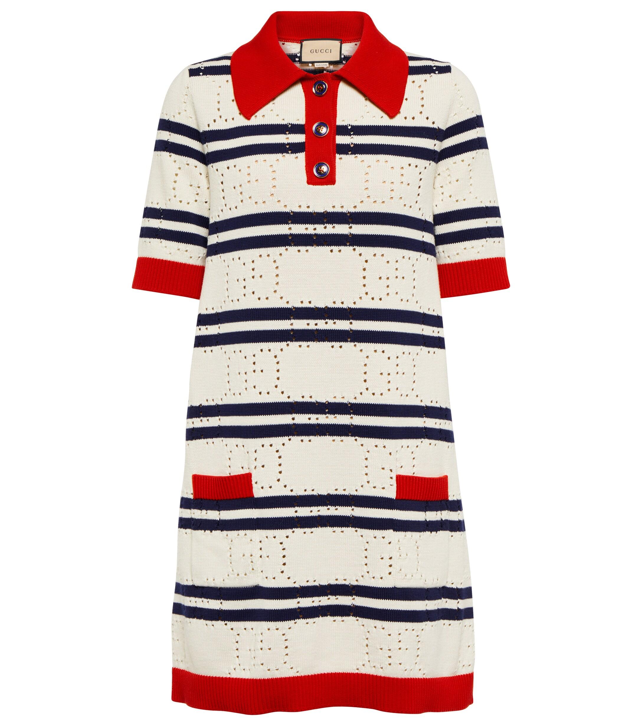 Abito in maglia di cotone GG a righe di Gucci | Lyst