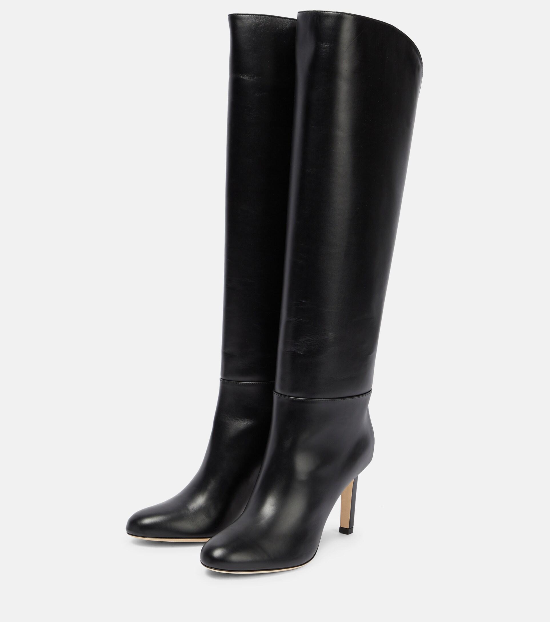 Jimmy Choo Karter Leather Knee-high Boots in Black | Lyst