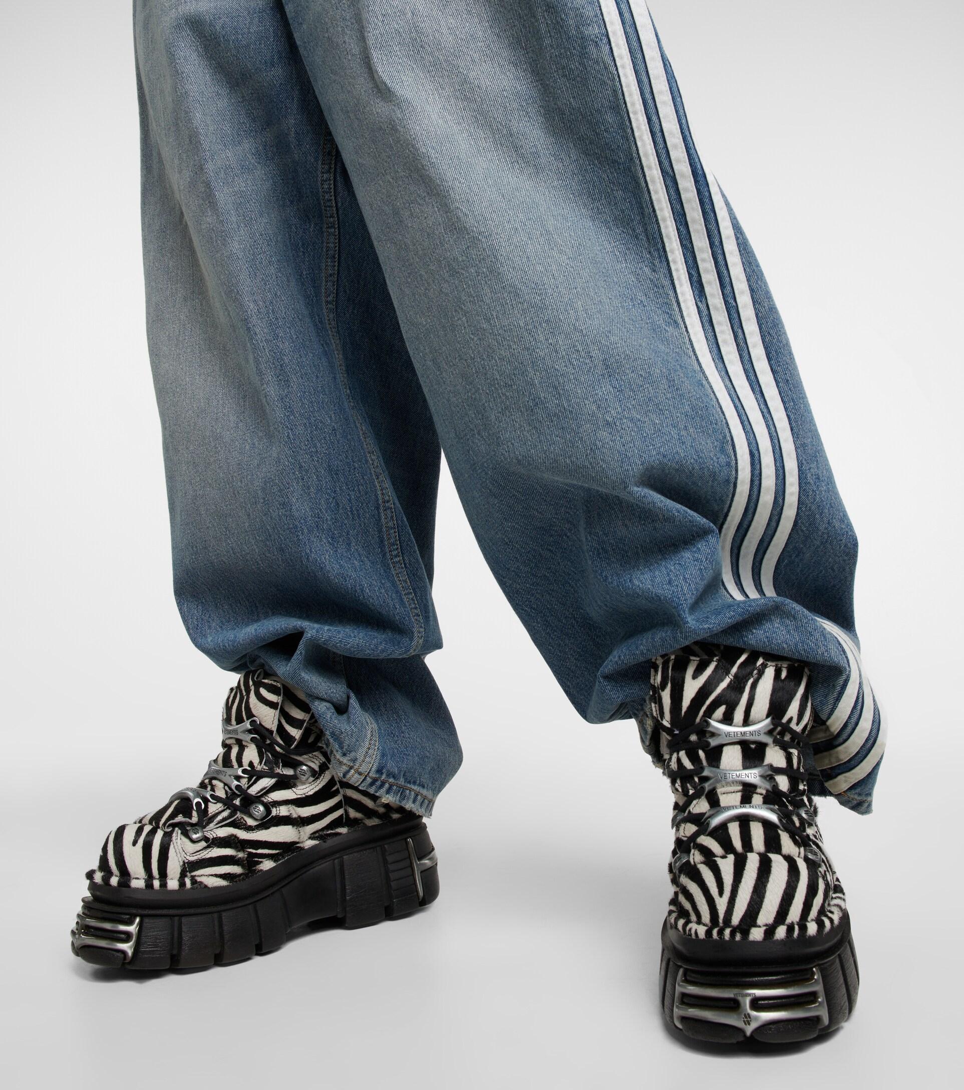 Vetements X New Rock Zebra-print Calf-hair Platform Sneakers in Black | Lyst