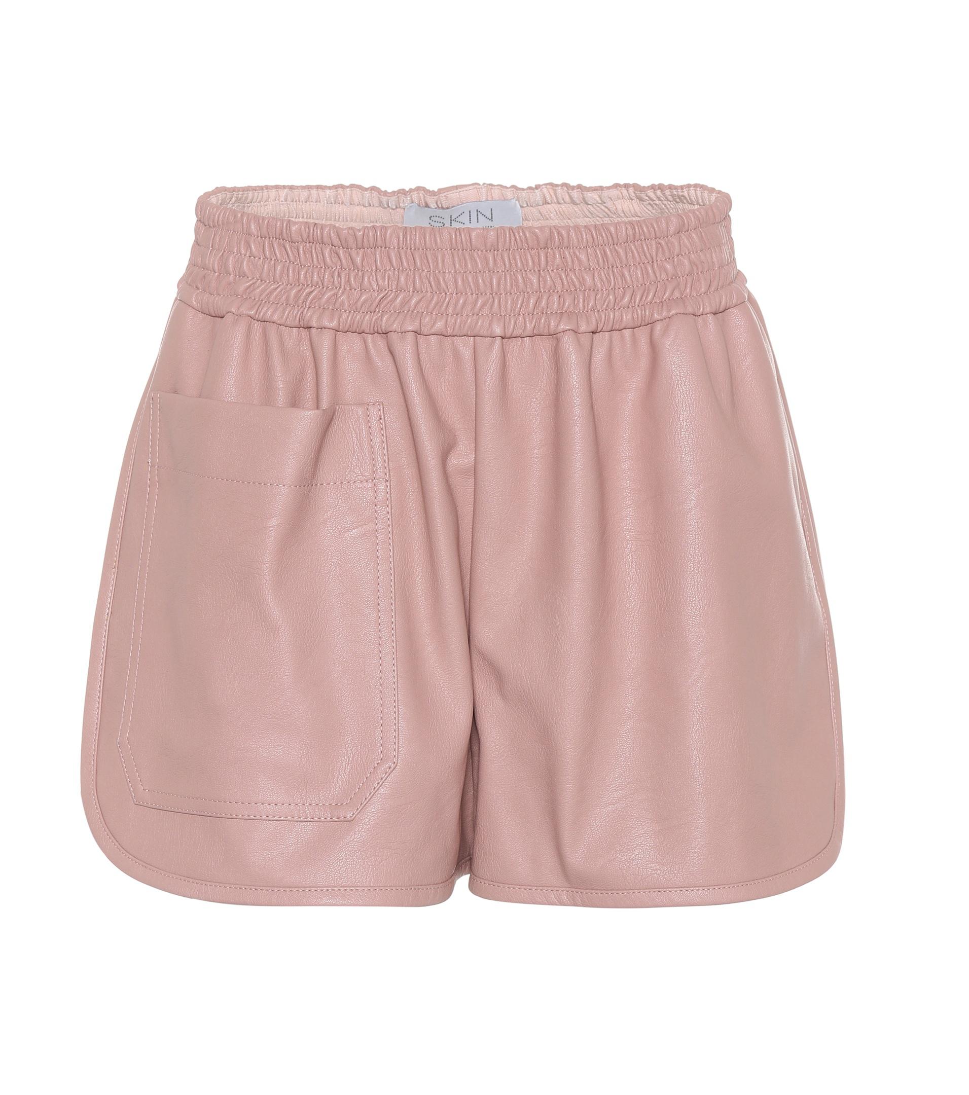 Pink faux leather shorts Clearance