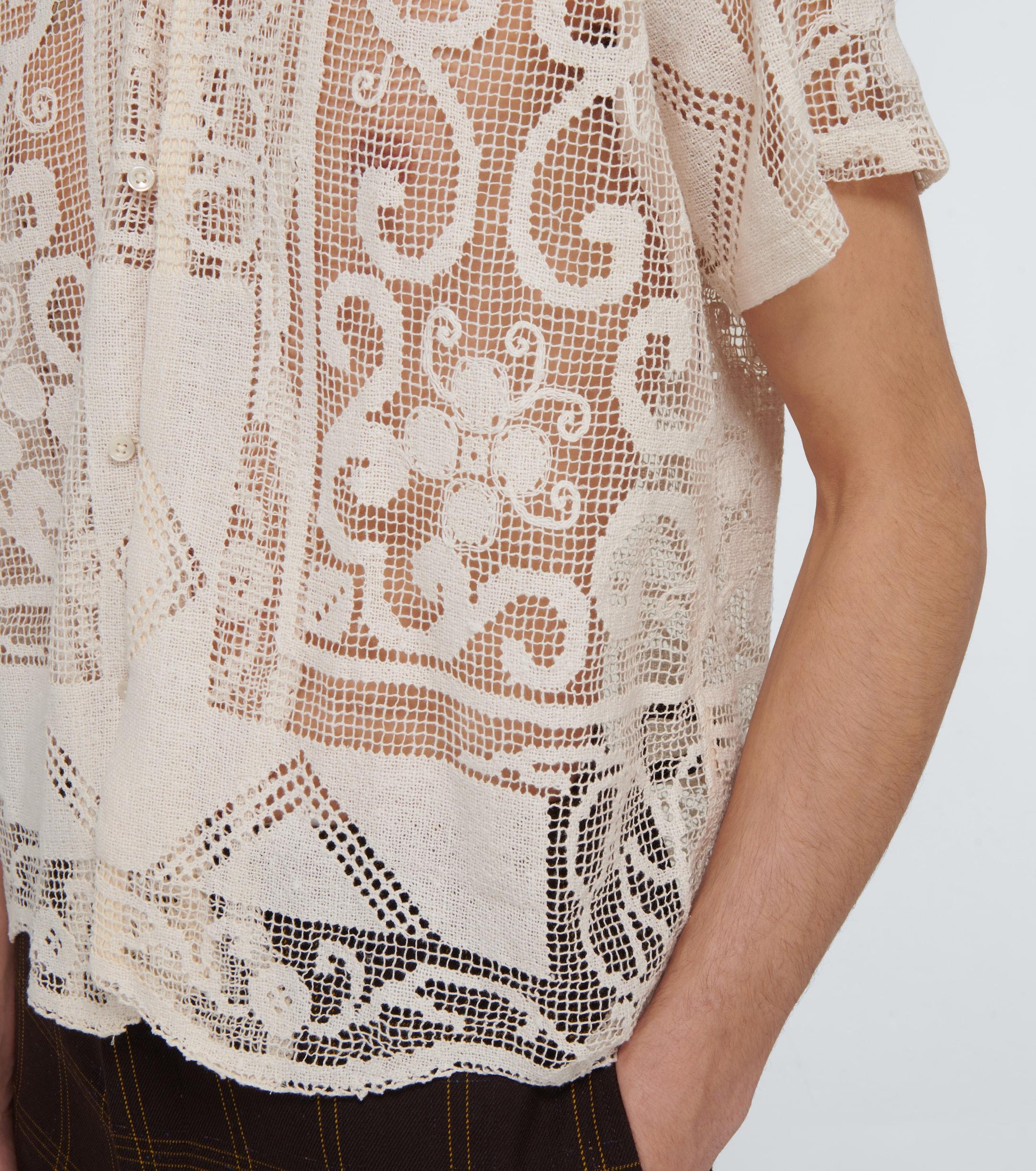 Bode One Of A Kind Filet Lace Shirt for 