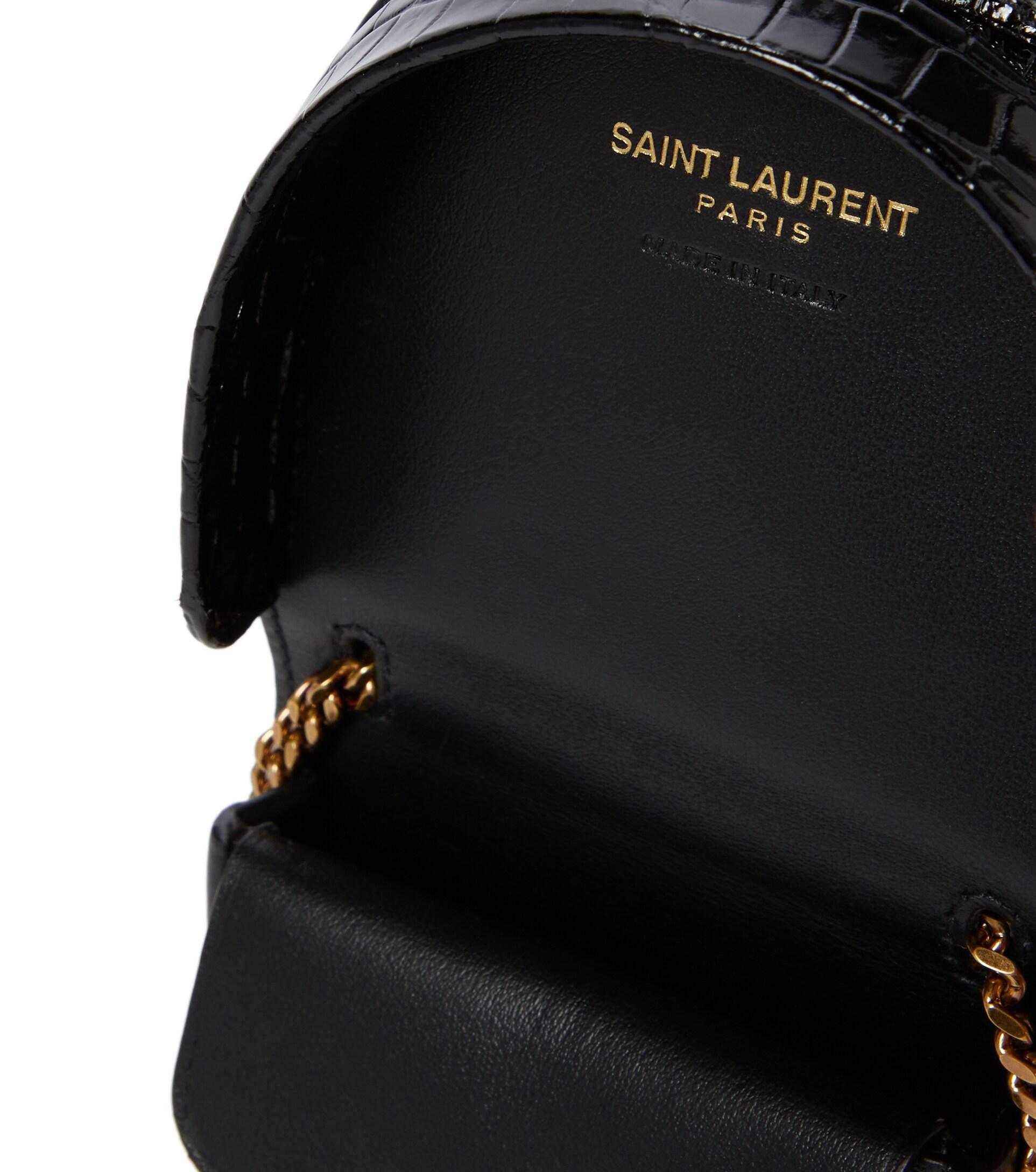 Saint Laurent Baby Kaia Leather Crossbody Bag in Black