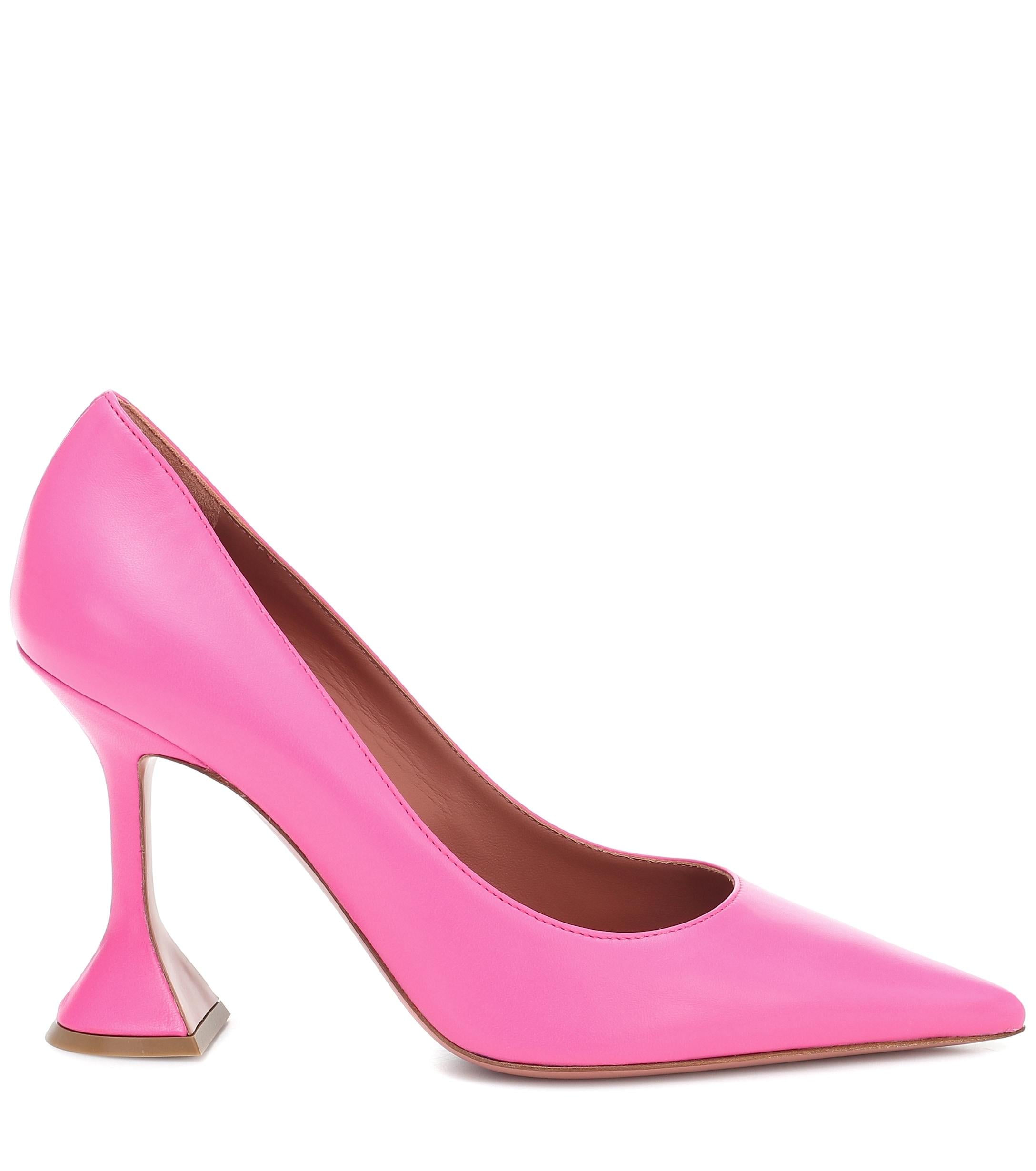 leather pink pumps
