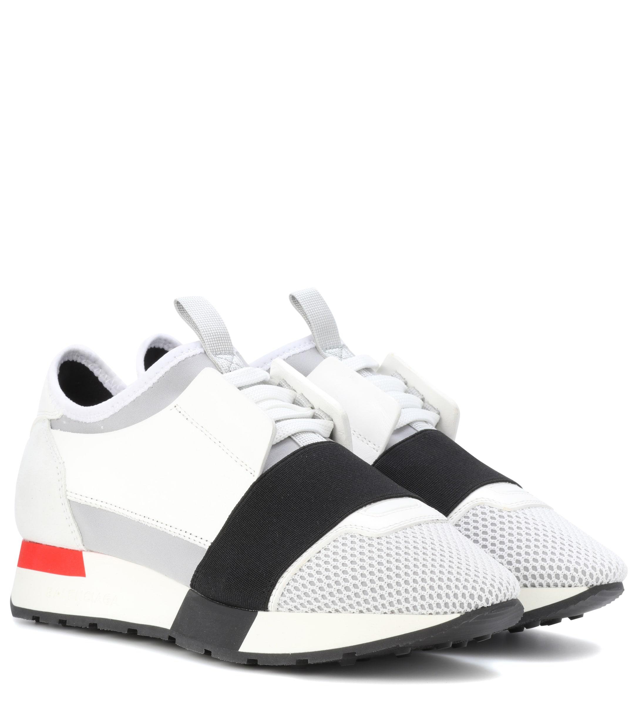 Balenciaga Race Runner Sneakers Aus Leder, Veloursleder, Mesh Und Neopren  in Weiß | Lyst AT