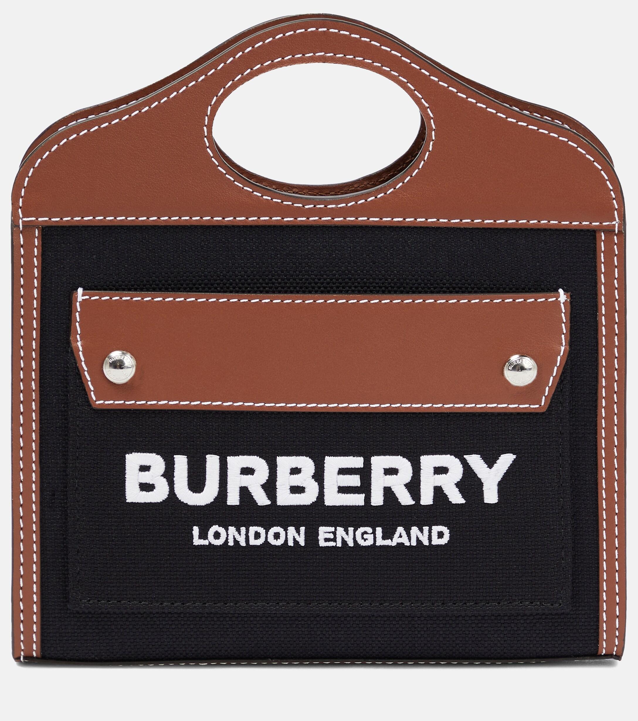 【BURBERRY】送料/関税込 Mini Pocket Detail Tote Bag Burberry Mini Pocket Tote Bag | Neutrals | FARFETCH CA