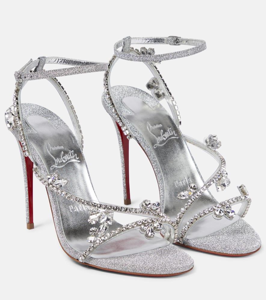 Christian Louboutin Joli Queen 100 Embellished Sandals in Christian Louboutin Joli Queen 100 Embellished Sandals in