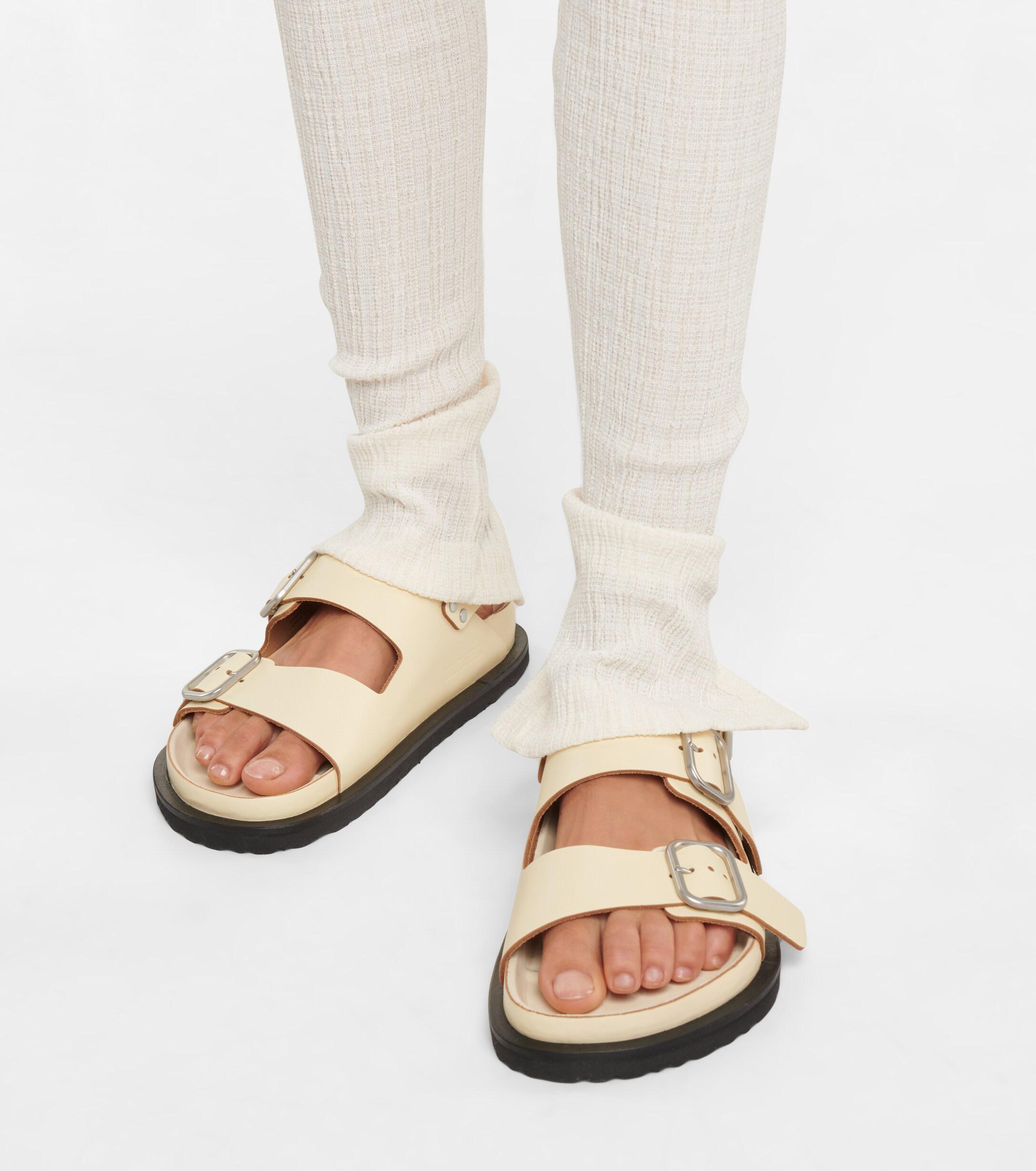 Jil Sander X Birkenstock Milano Leather Sandals in Natural | Lyst