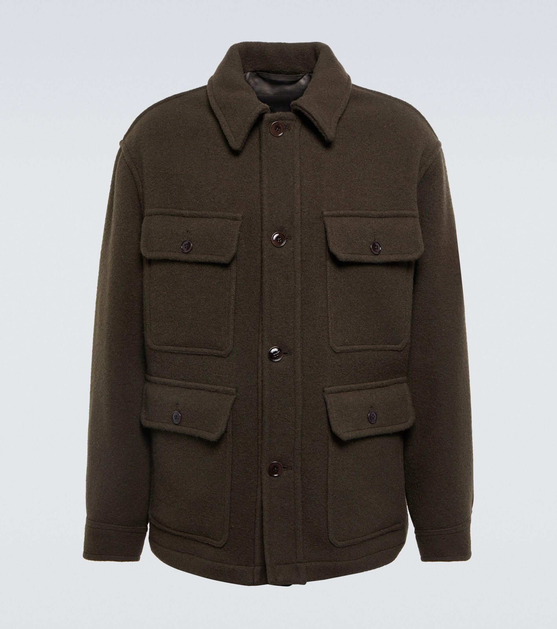 Lemaire Wool Hunting Jacket in Green for Men | Lyst