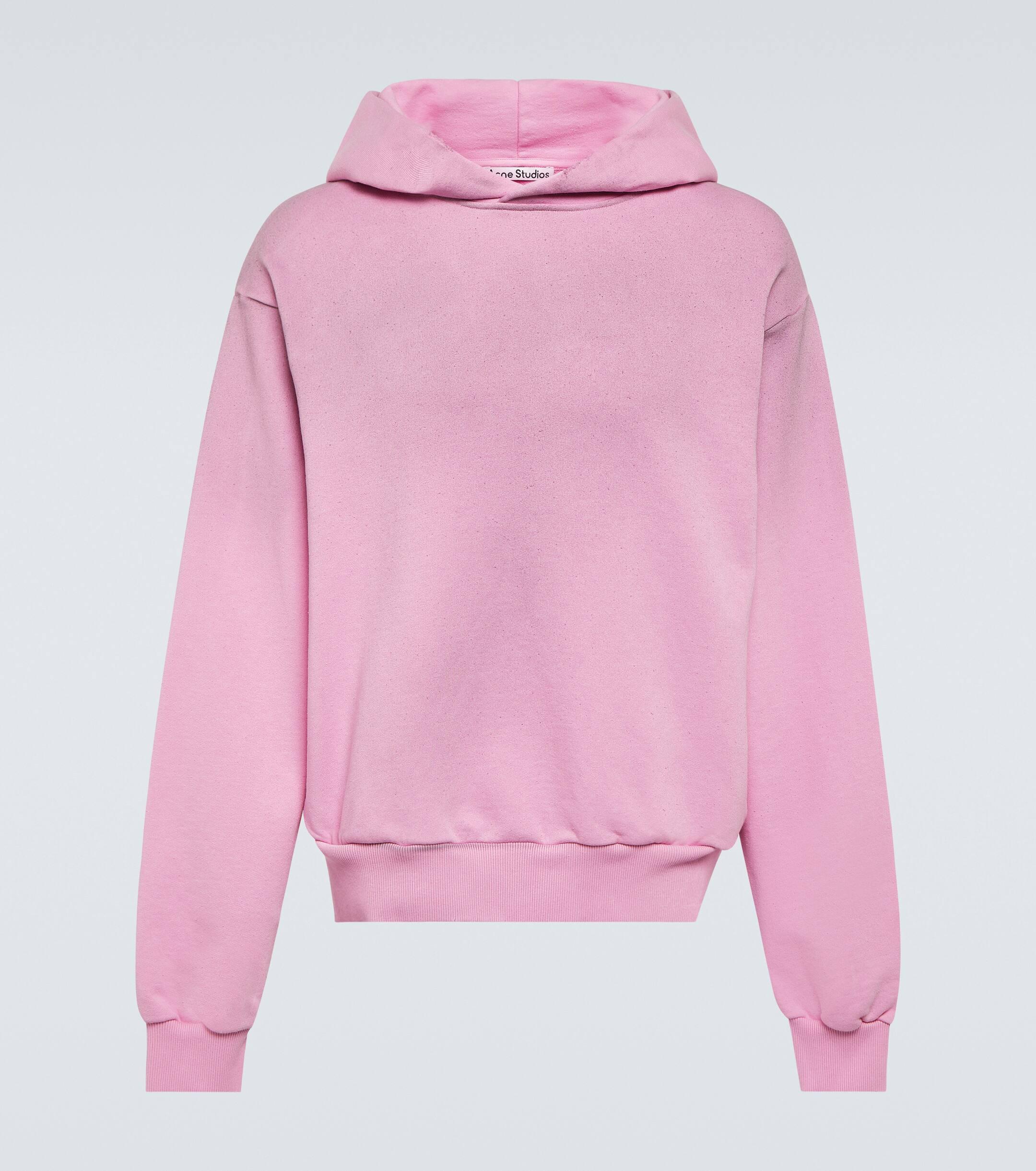 Acne Studios Logo Distressed Jersey Hoodie in Pink for Men Lyst UK