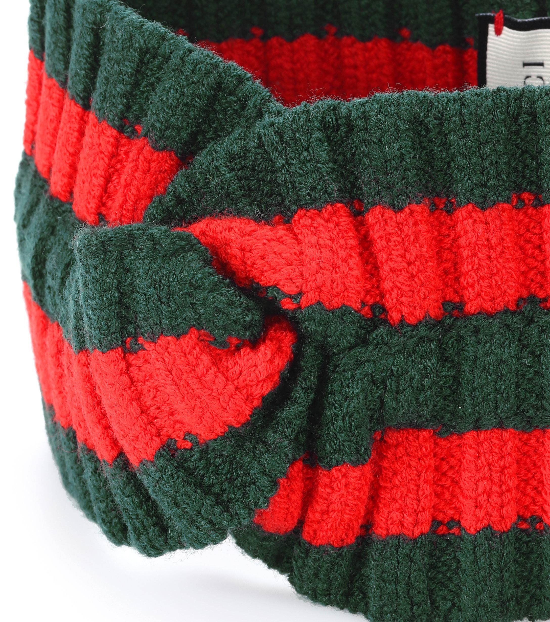 Gucci Striped Wool-blend Headband in Green | Lyst display picture 1