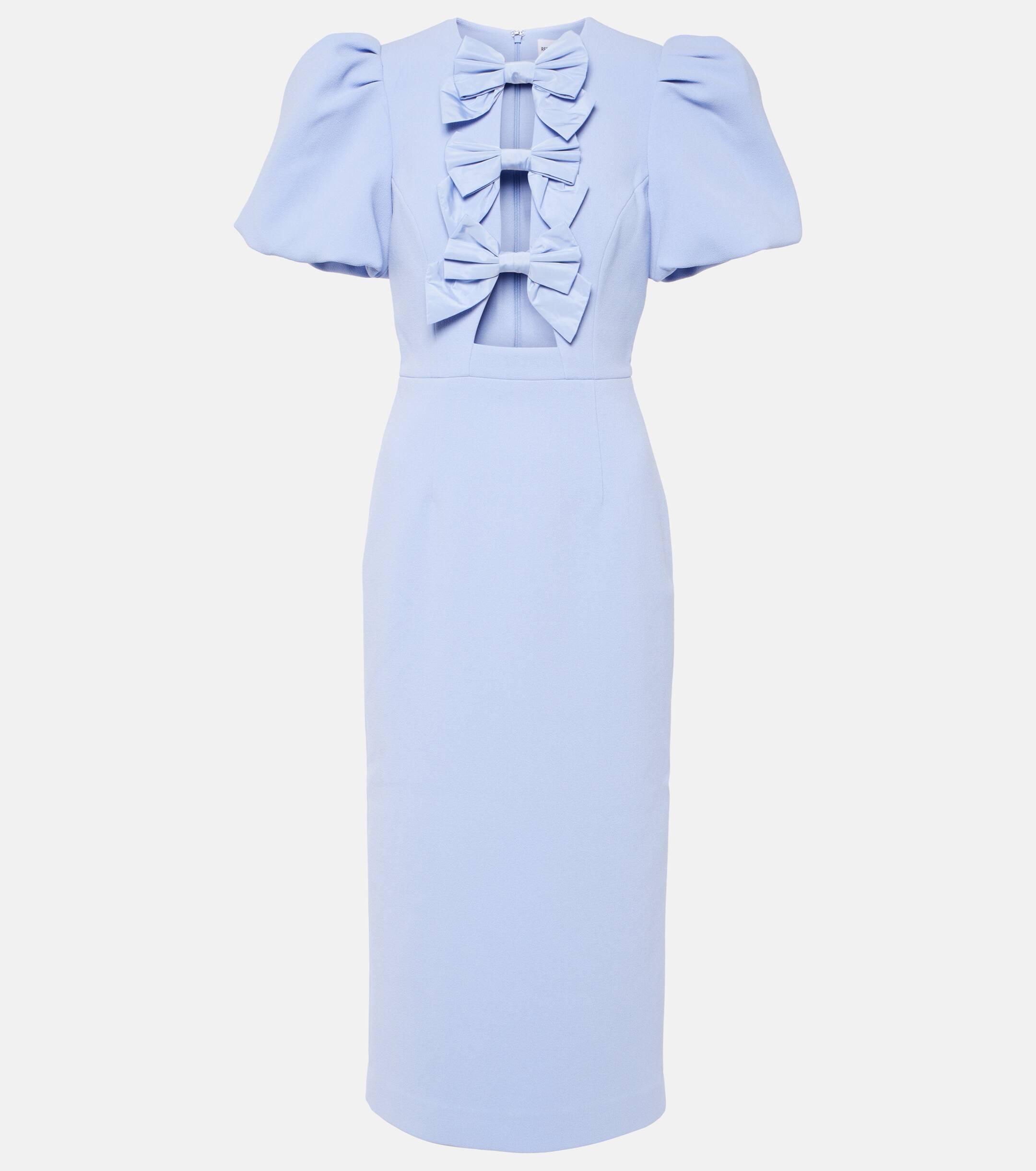 Rebecca Vallance Bridal Annabelle Bow Detail Midi Dress in Blue Lyst Canada