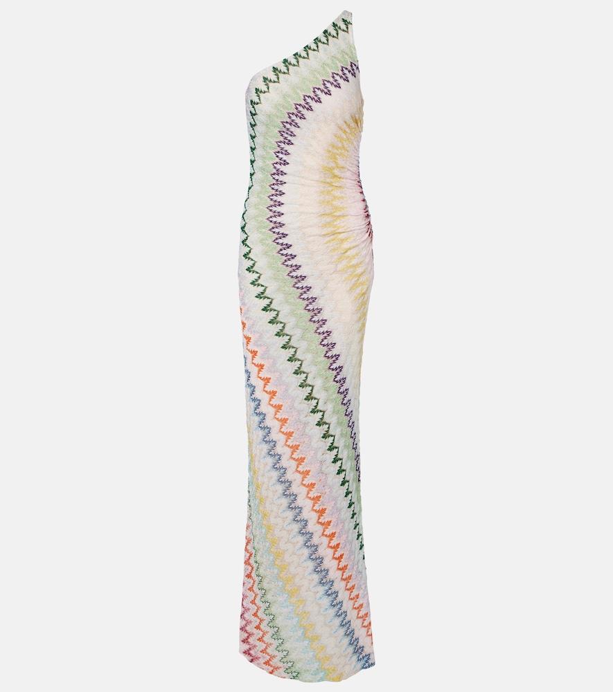 open lace back dress Missoni One Shoulder Cut Out Maxi Dress in Zig Zag Lurex Dark – Rumpus  Resort
