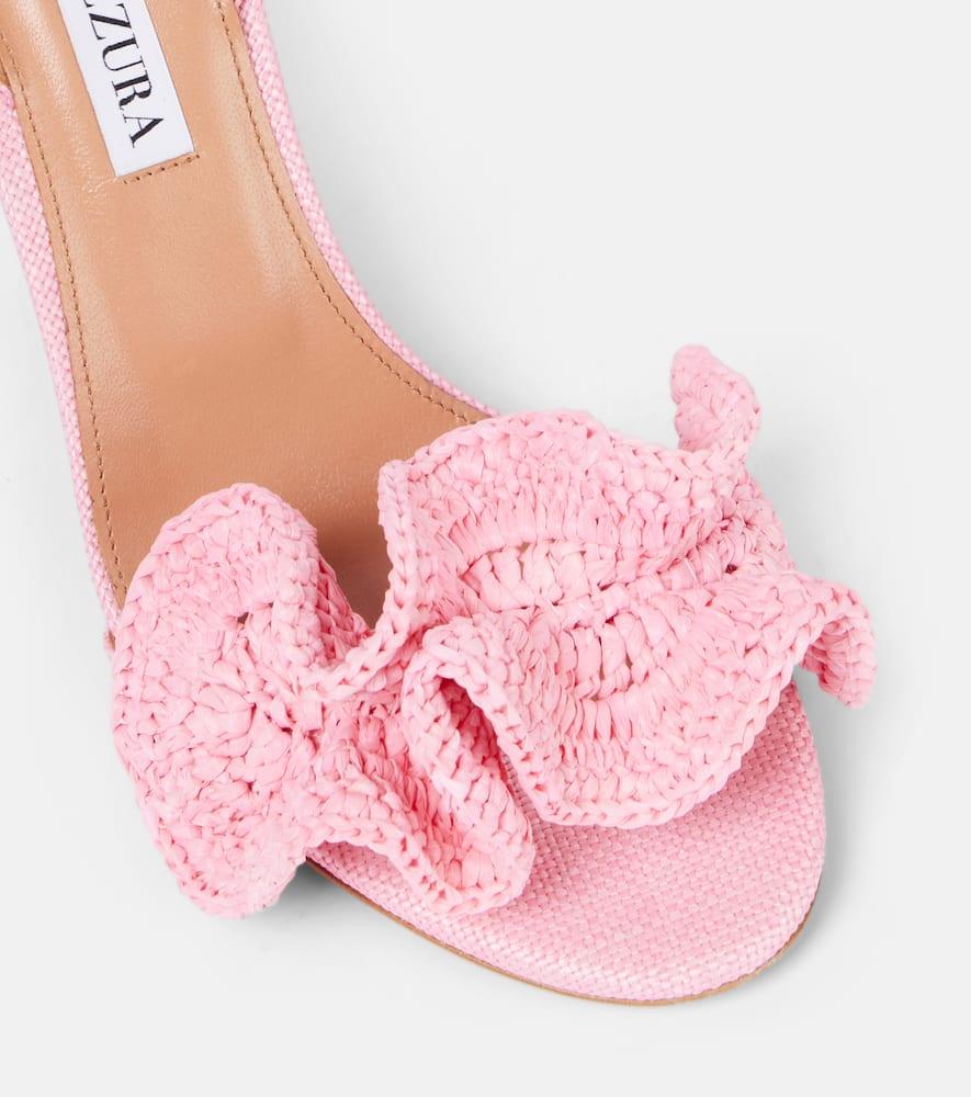 【Aquazzura】 Noches Tropicales 85ラフィアサンダル Noches Tropicales 85 raffia sandals in yellow - Aquazzura