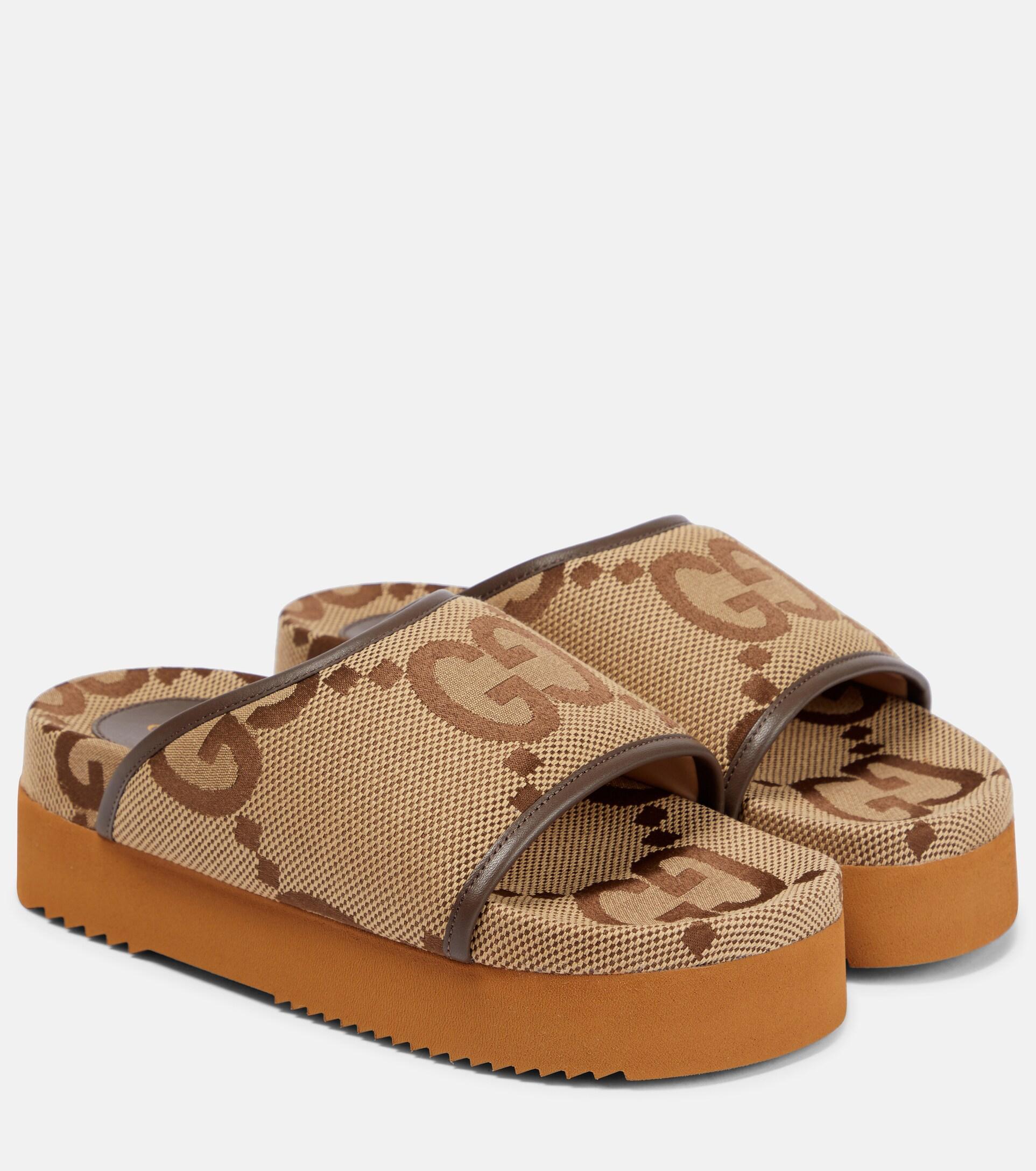 Gucci Women's Jumbo GG Platform Slide in Brown Lyst
