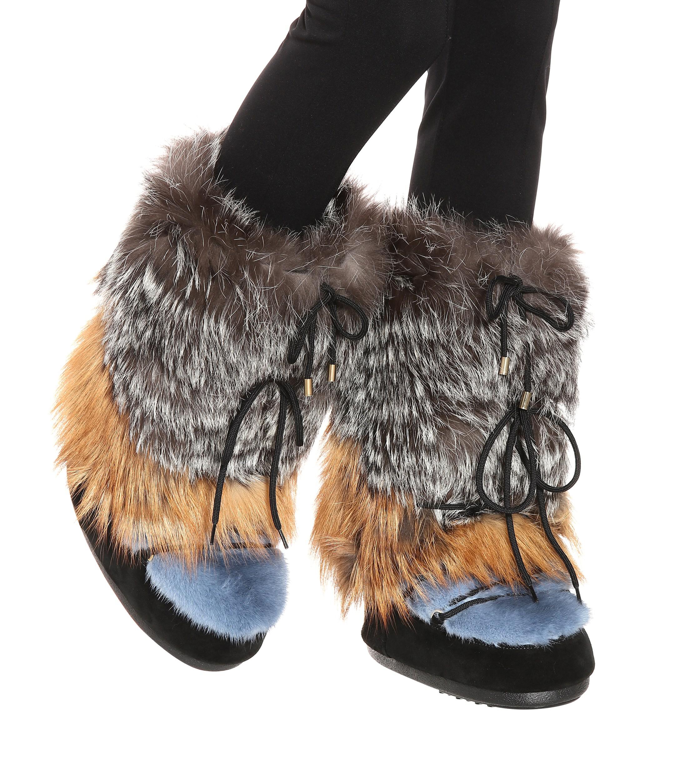 mink fur boots