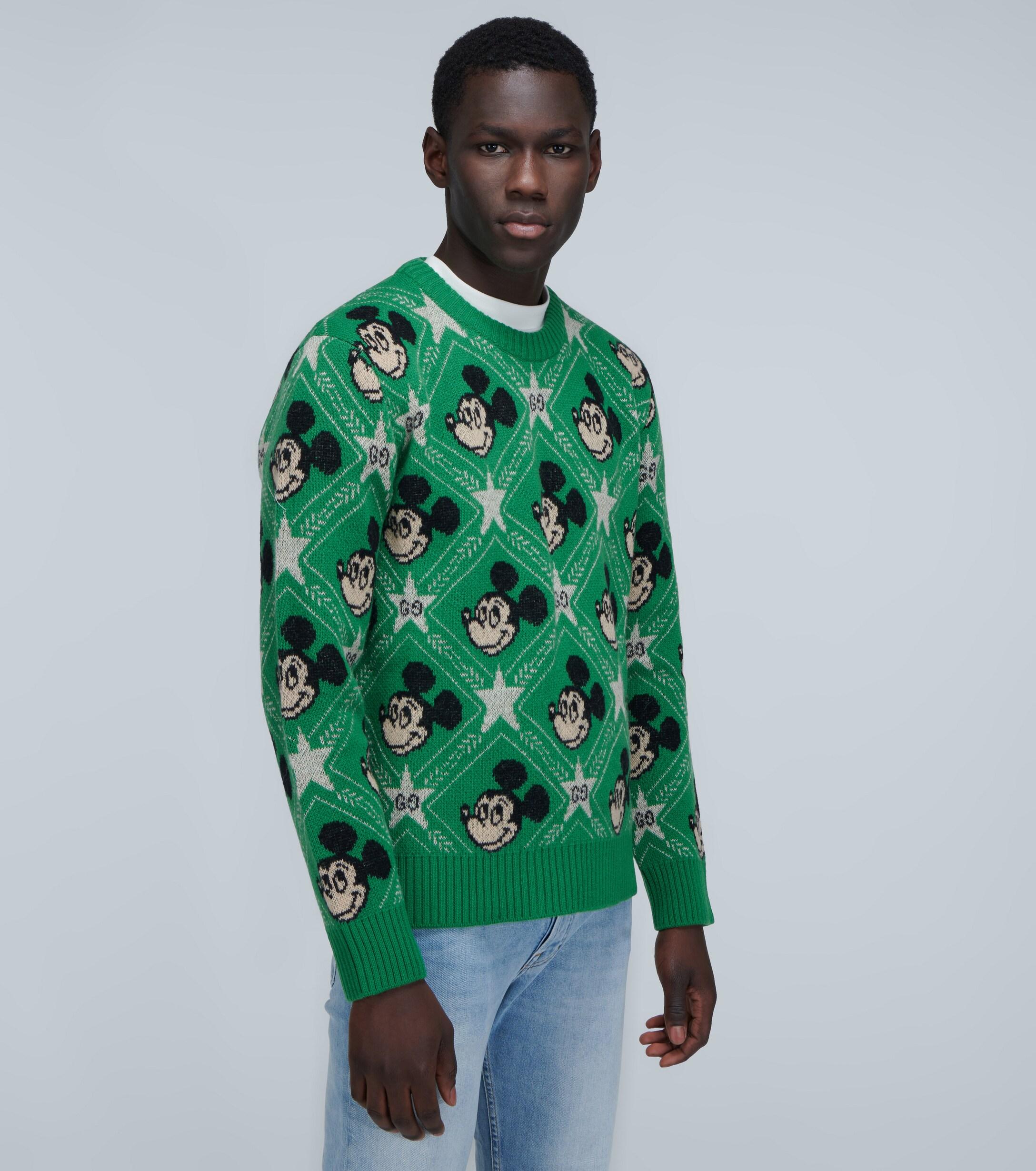 gucci mickey mouse sweater green