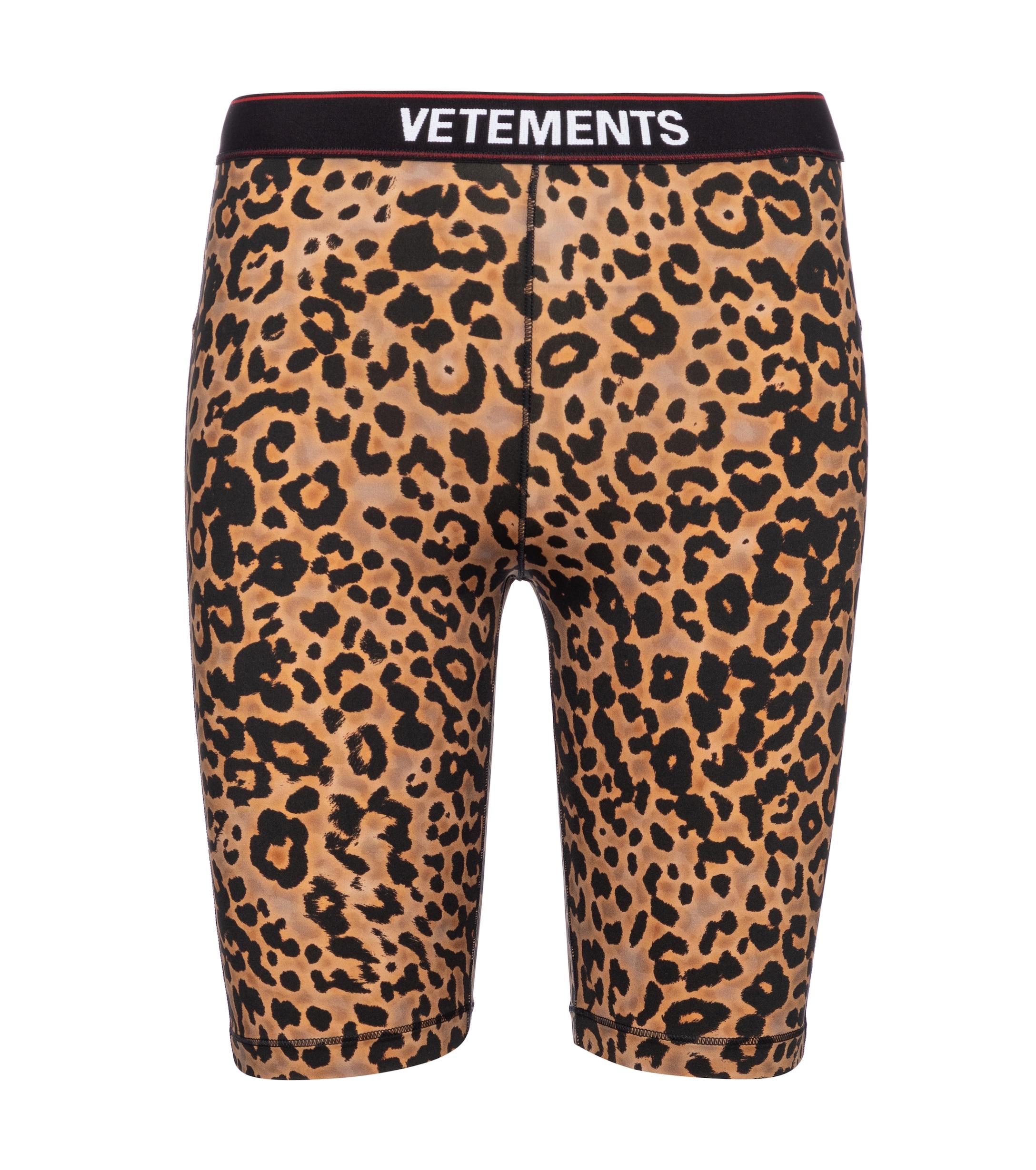 Vetements Leopard-print Biker Shorts in Brown | Lyst