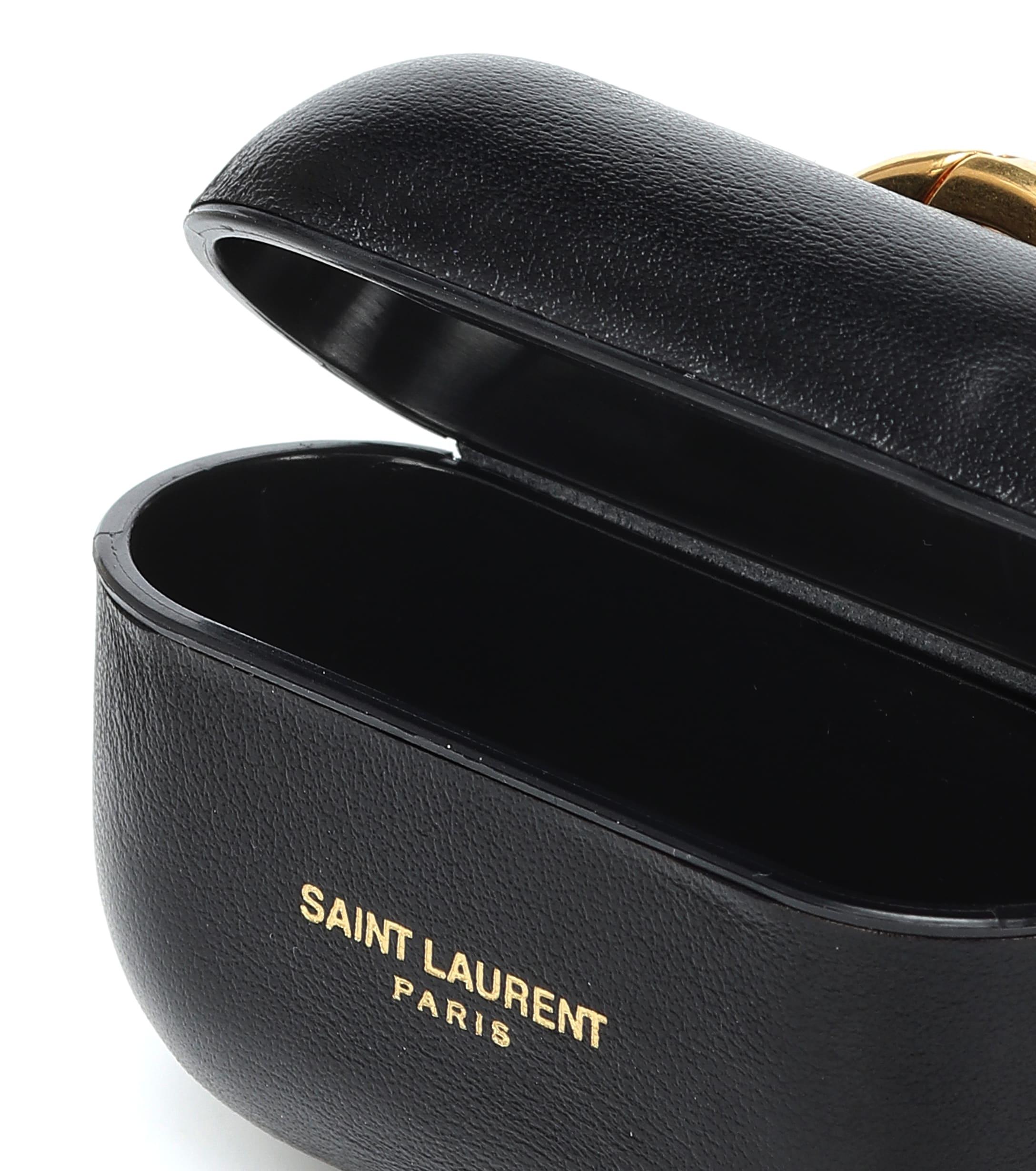 Saint Laurent Branded Leather Airpod Case in Black - Save 24% | Lyst