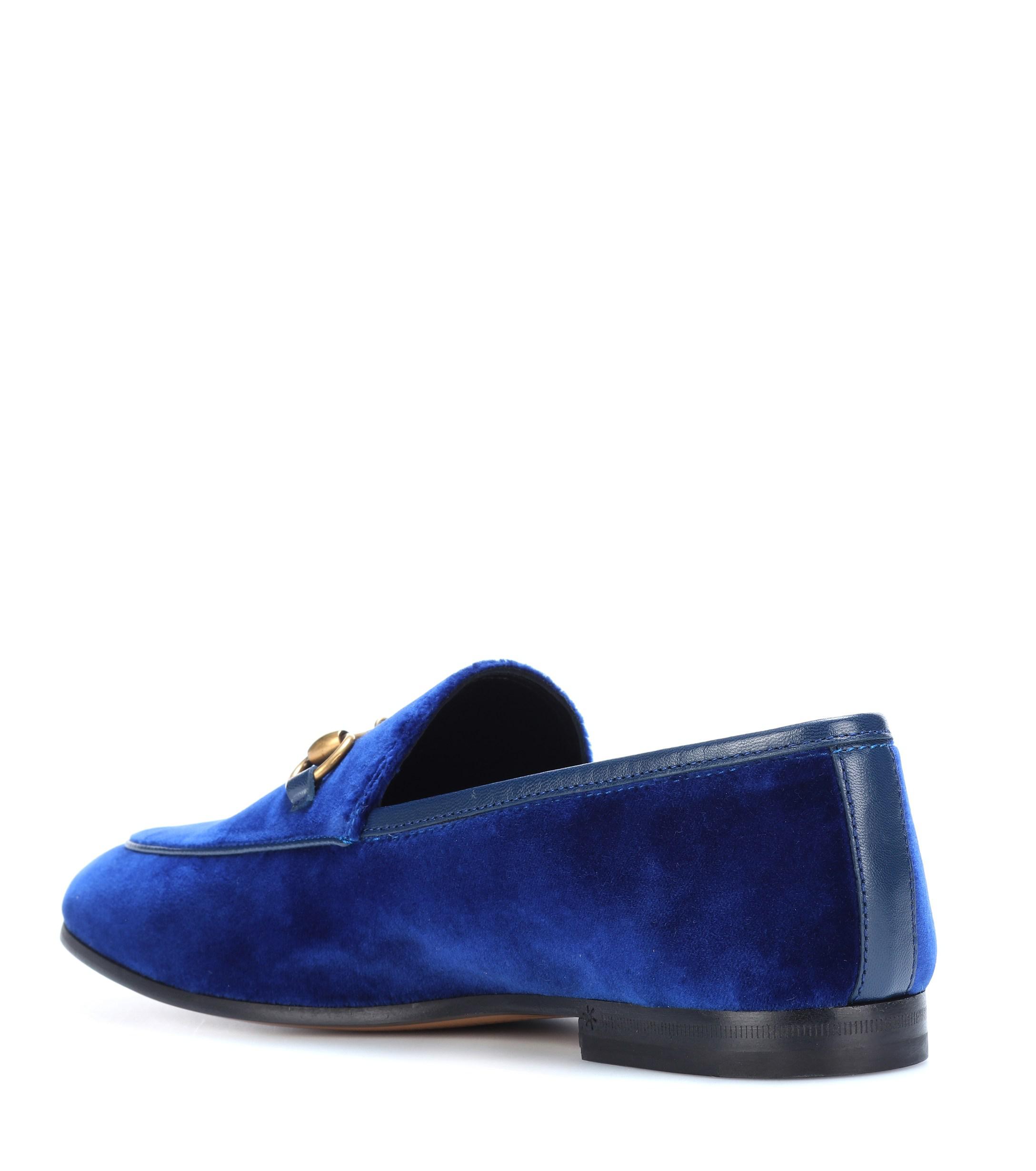 Gucci Jordaan Velvet Loafer in Blue Lyst
