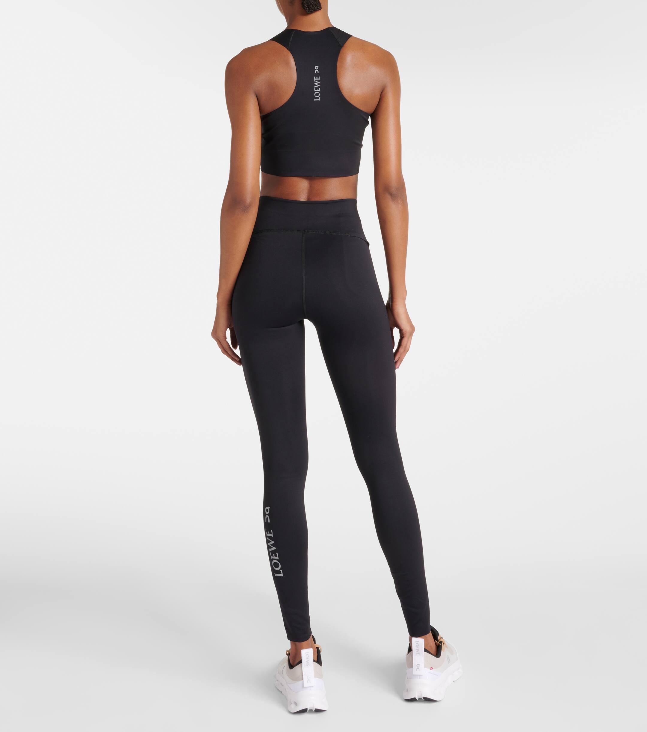 Tシャツ・カットソー LOEWE Black Leather And Fabric Leggings Black LOEWE Leggings Fabric And Leather Tシャツ・カットソー