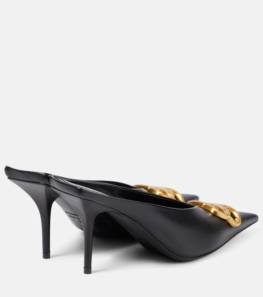 Balenciaga Square Knife Bb 80 Leather Mules in Black | Lyst UK