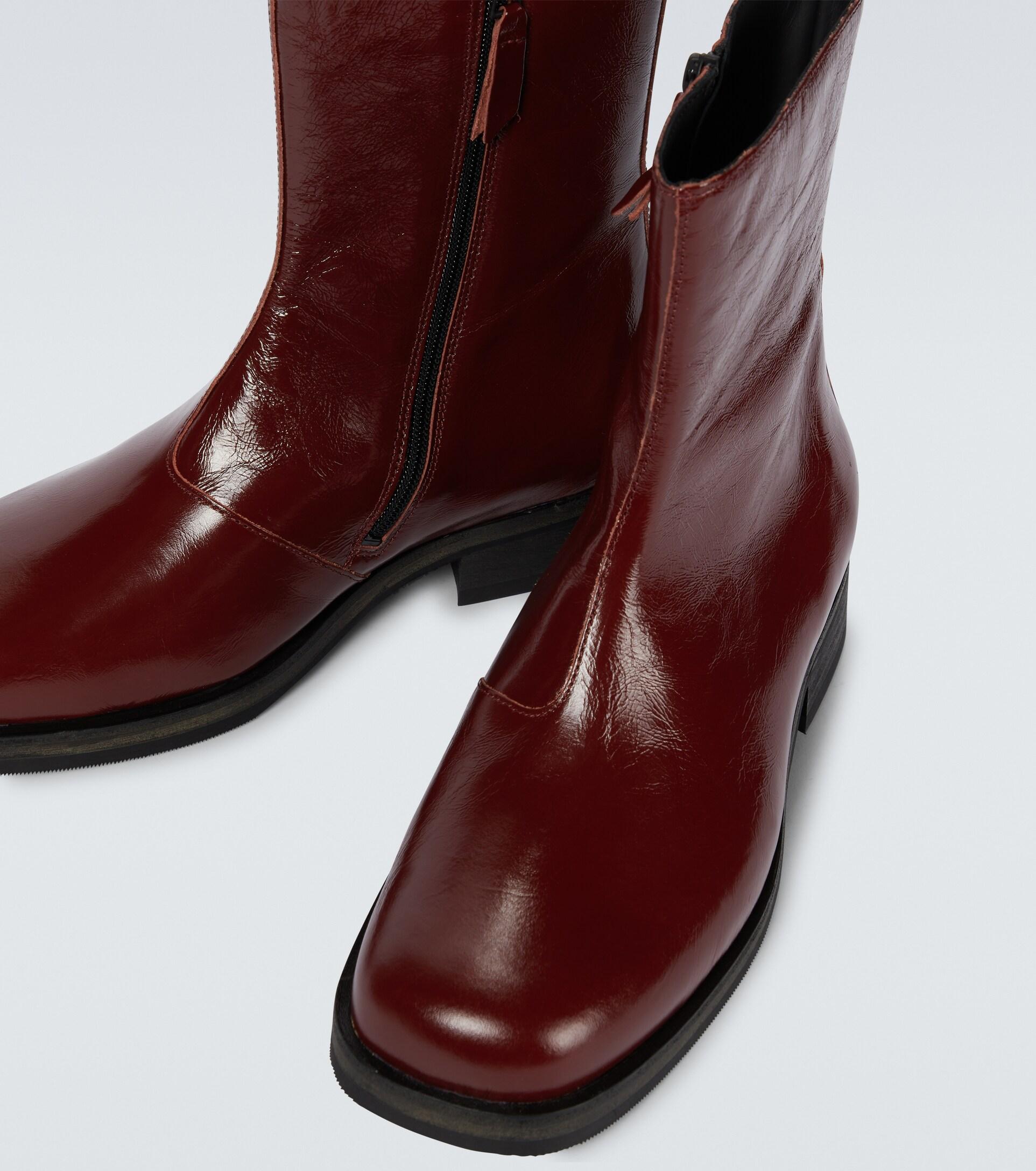 Our Legacy Camion Leather Ankle Boots in Red for Men | Lyst