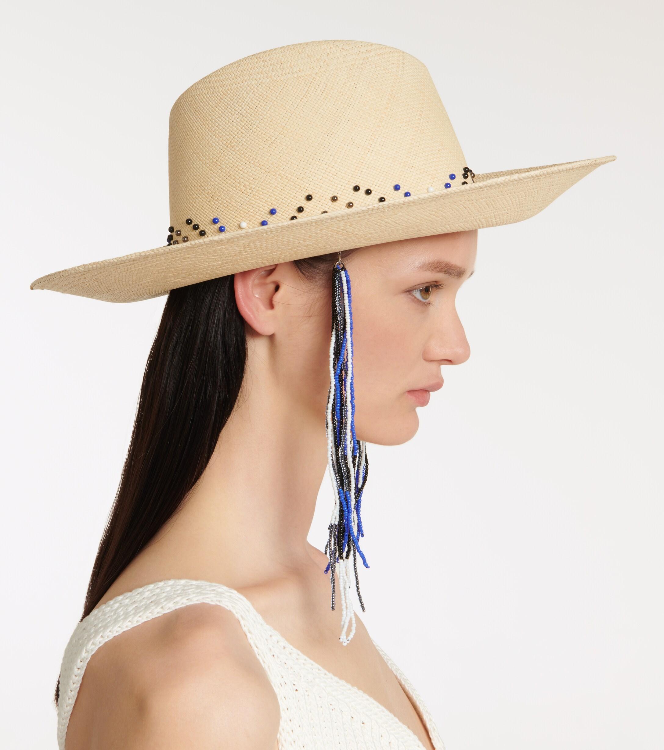 Maison Michel Kate Embellished Straw 