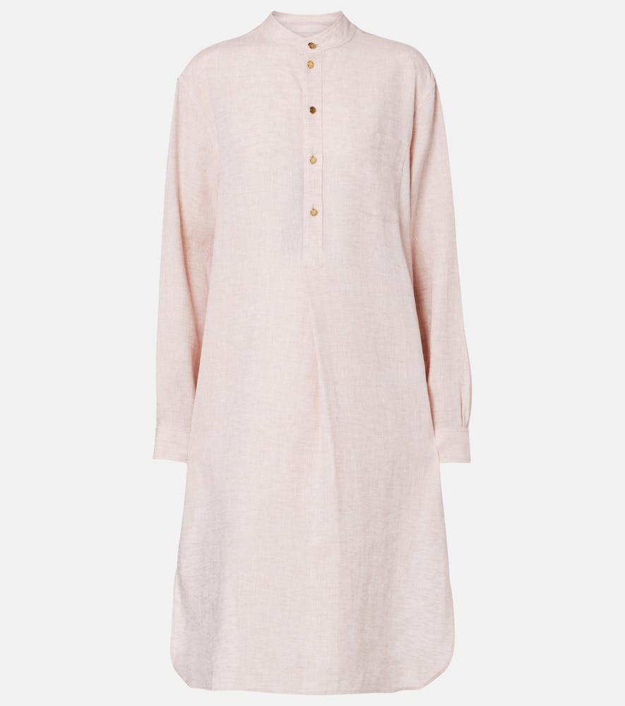 women's blue linen dress Linen Day Dress in Blundell Stripe main image 0
