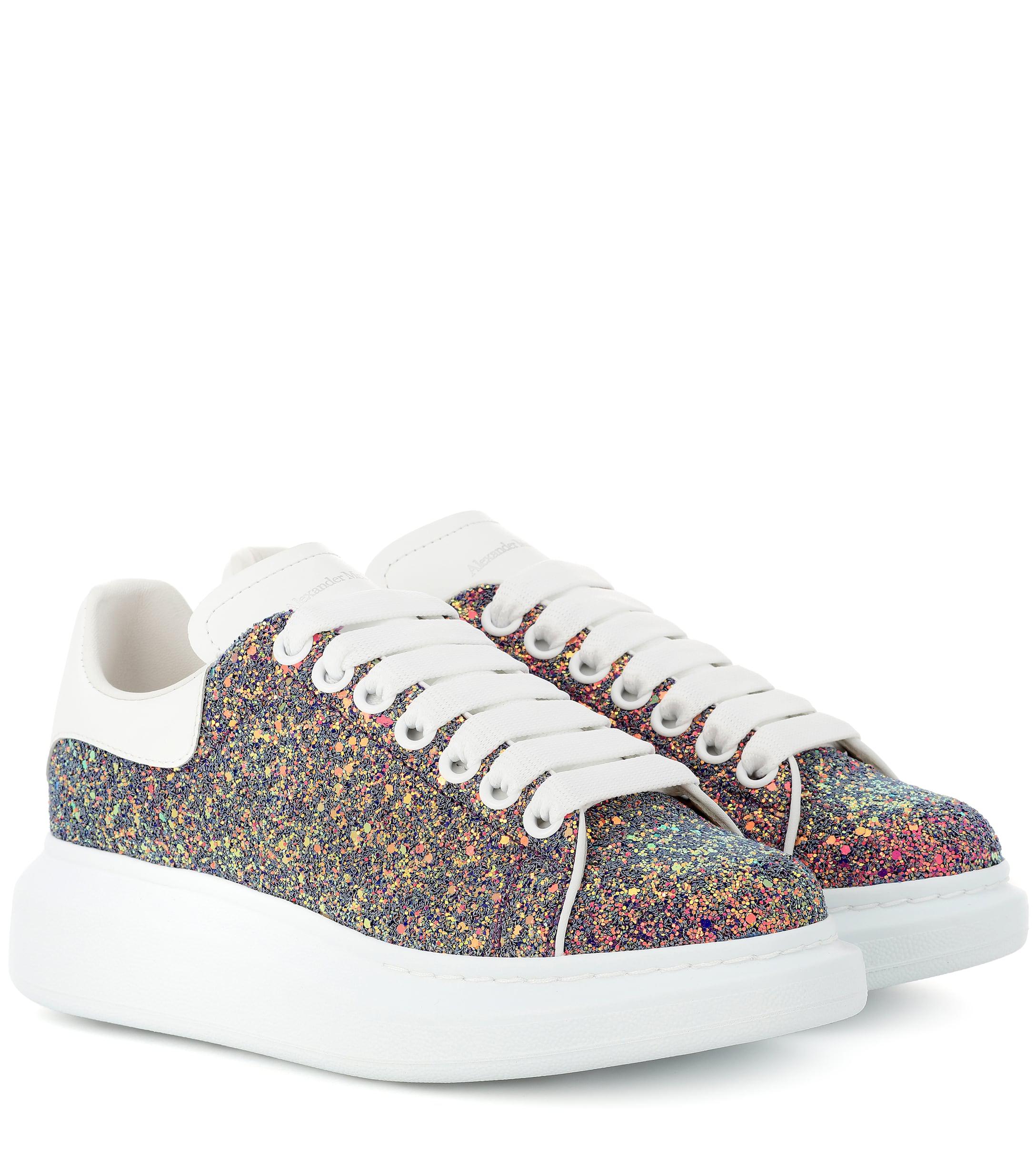 alexander mcqueen glitter platform sneakers
