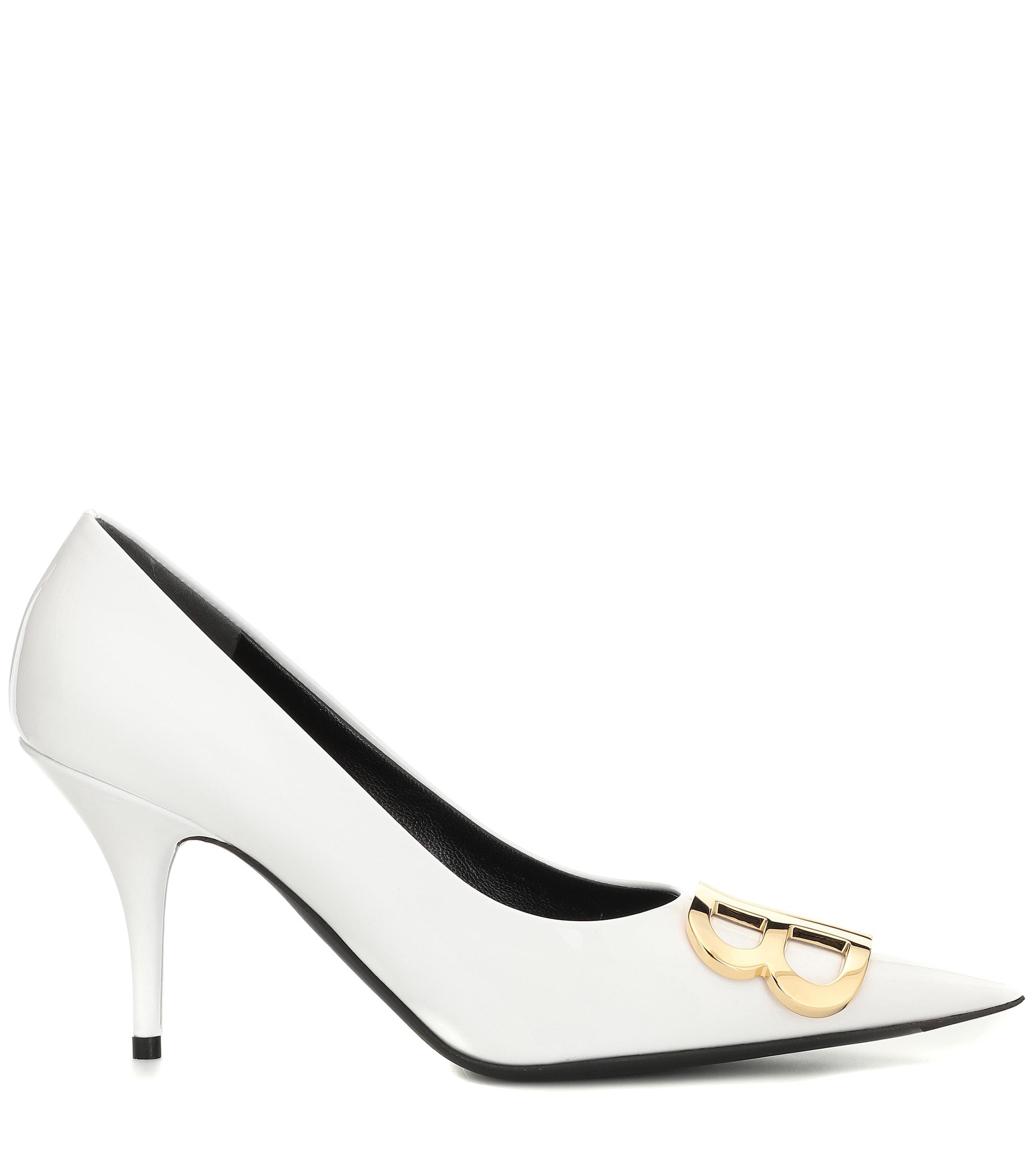 balenciaga white bow heels