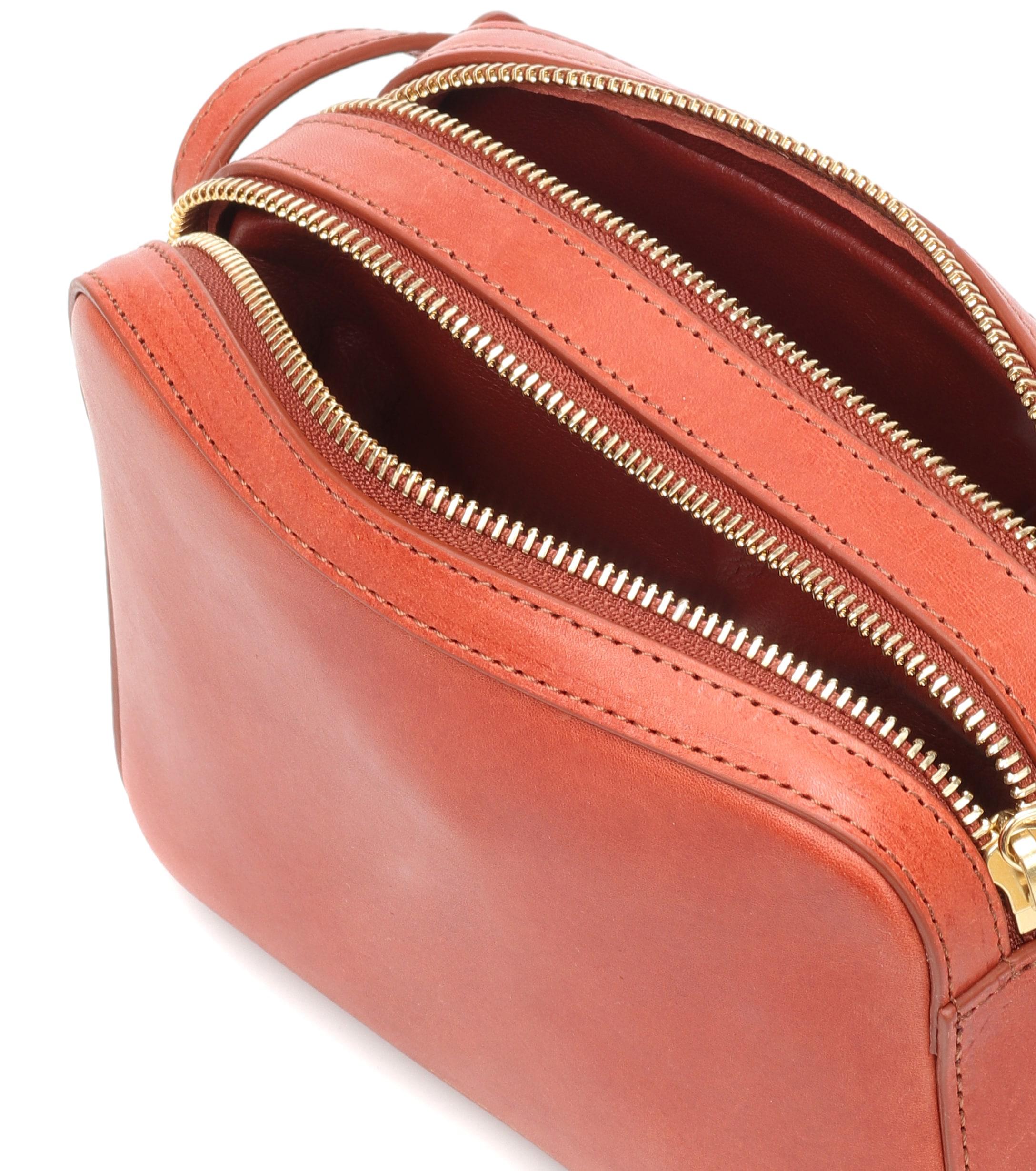 Mansur Gavriel Double Zip Leather Crossbody Bag IUCN Water