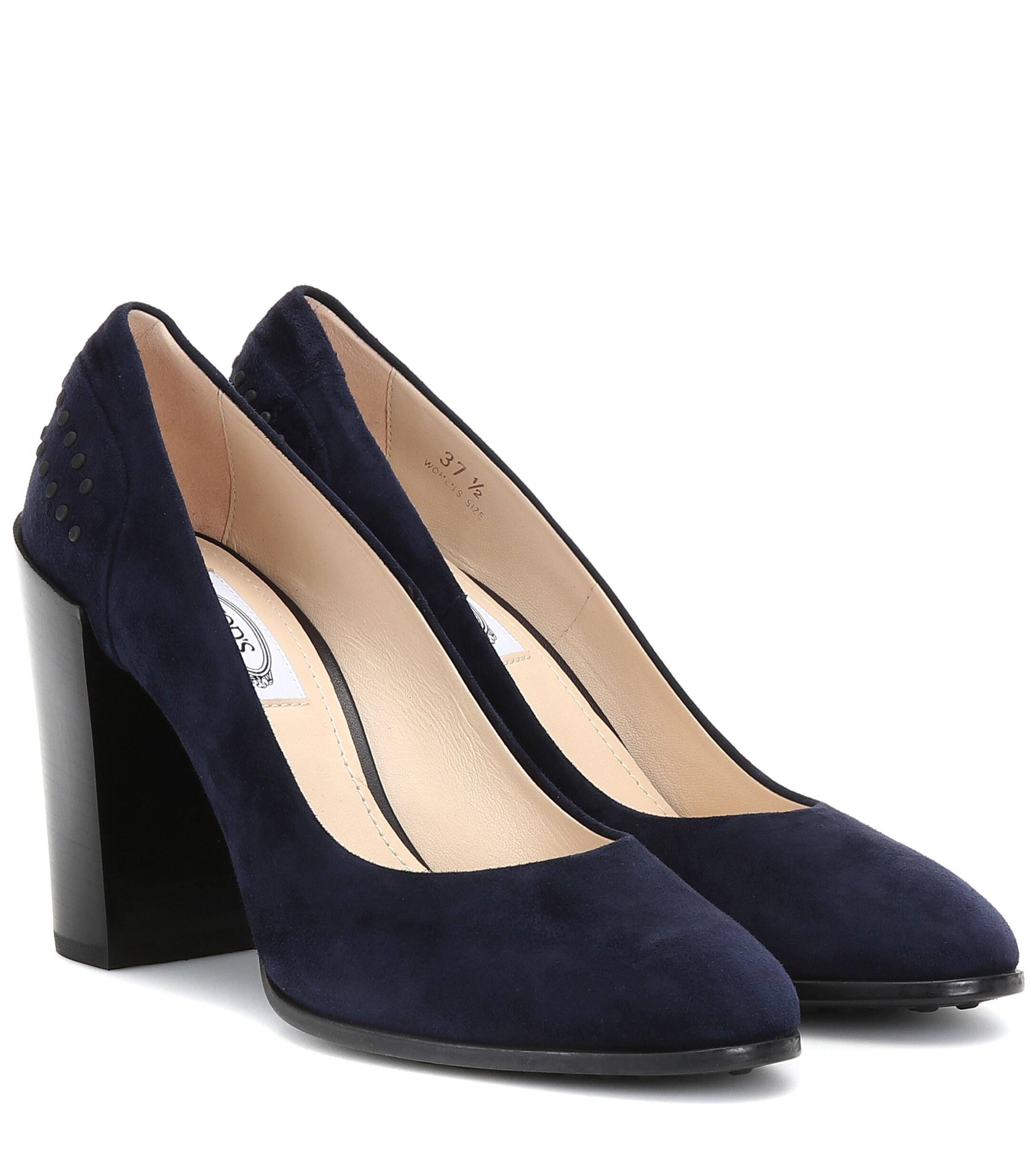 Tod's Suede Pumps in Blue - Lyst