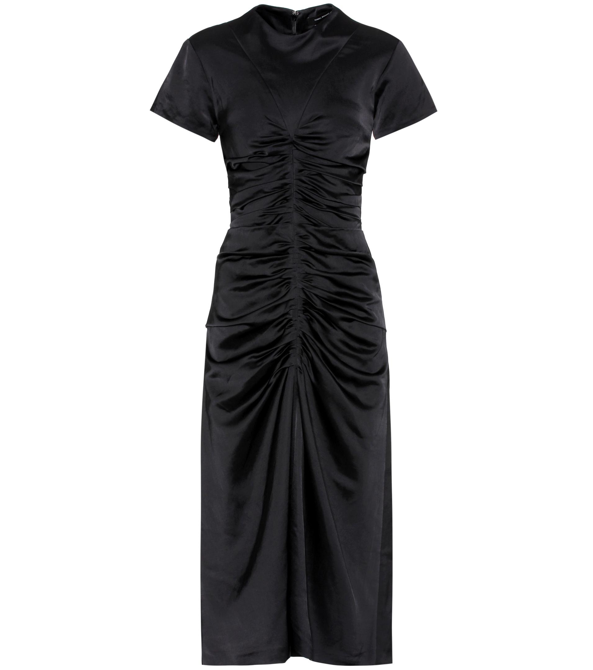Isabel Marant Else Satin Dress in Black - Lyst