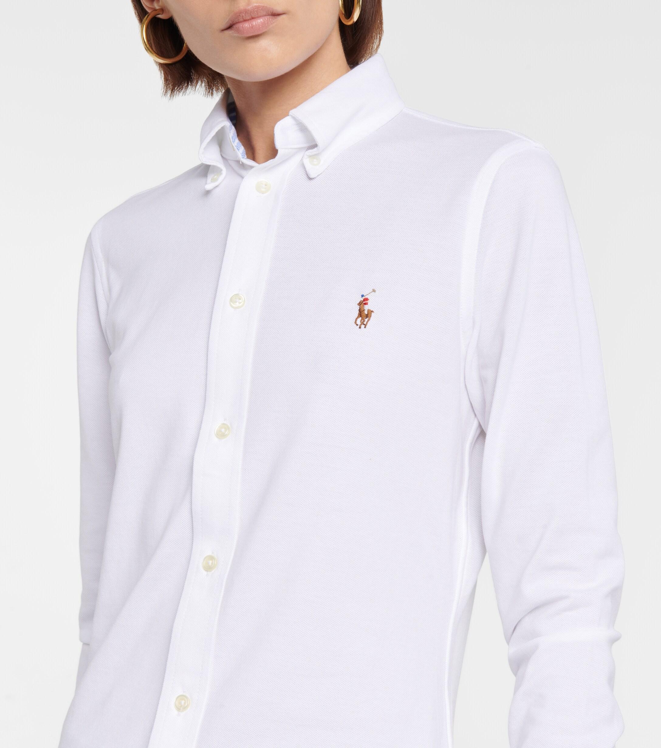 Polo Ralph Lauren Heidi Cotton Piqué Shirt in White - Lyst