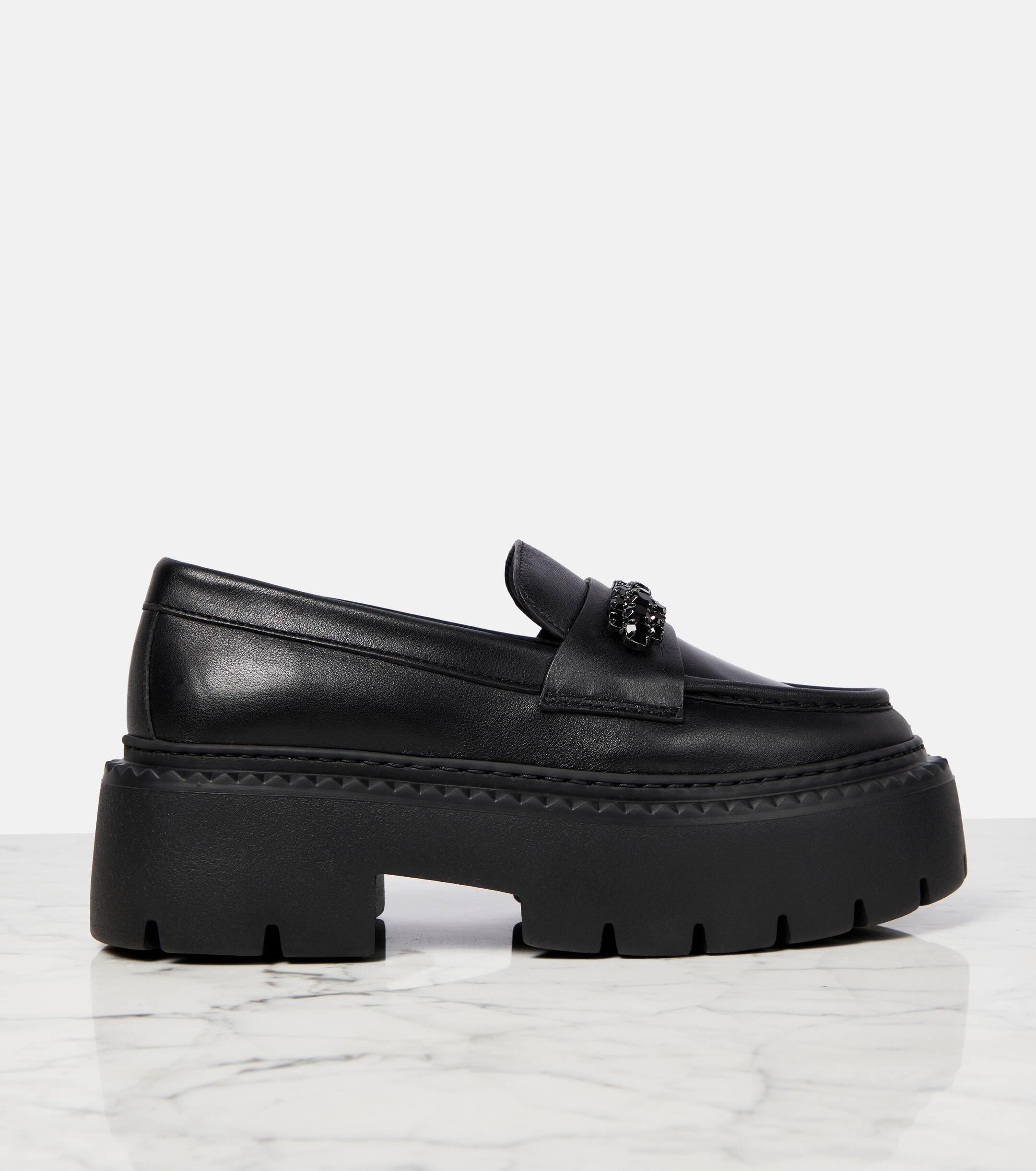 新品 JIMMY CHOO BRYER FLAT BRYER LOAFER FLAT | Black Box Calf Leather Loafers with