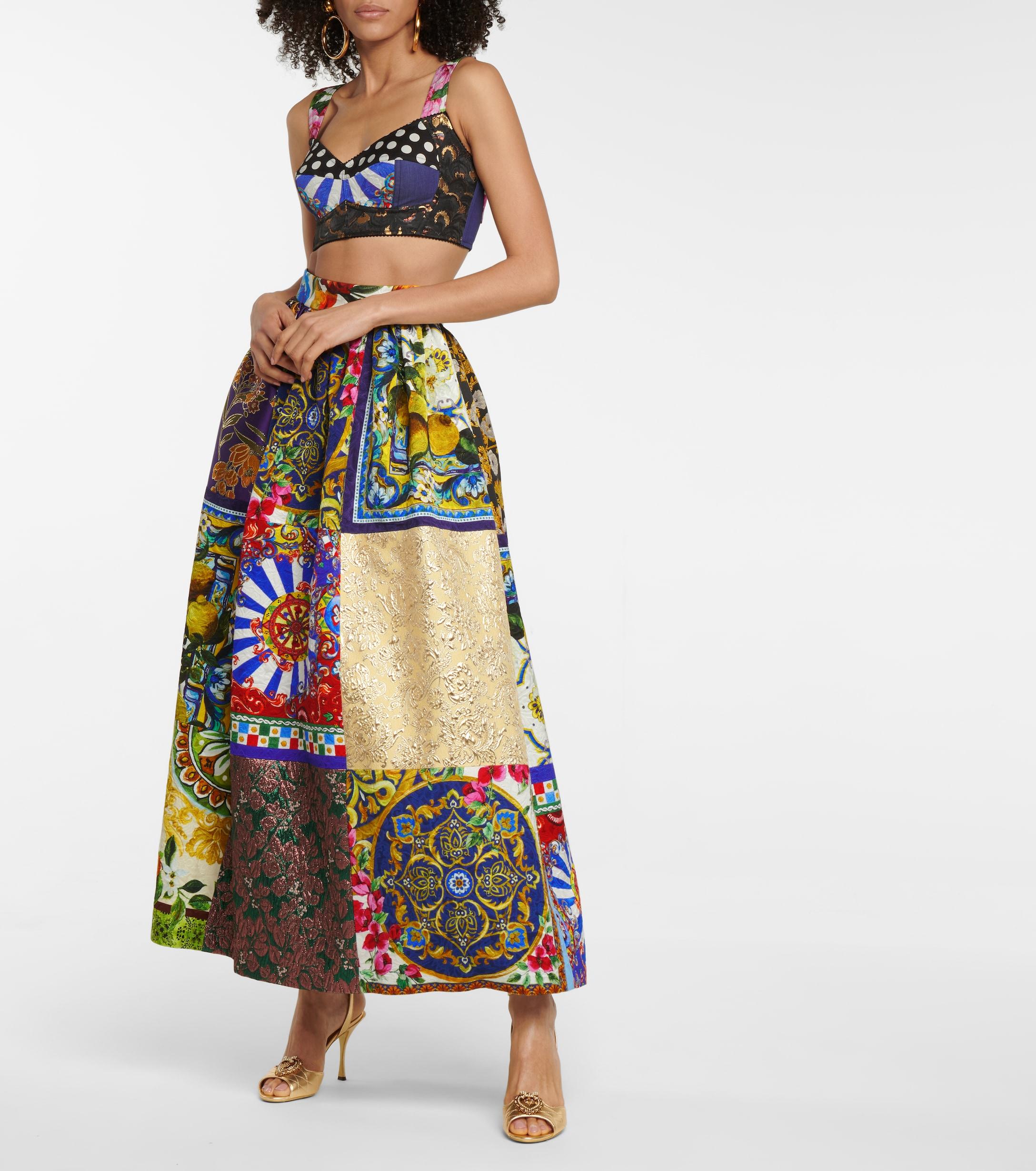 Dolce & Gabbana Patchwork Jacquard And Brocade Maxi Skirt | Lyst