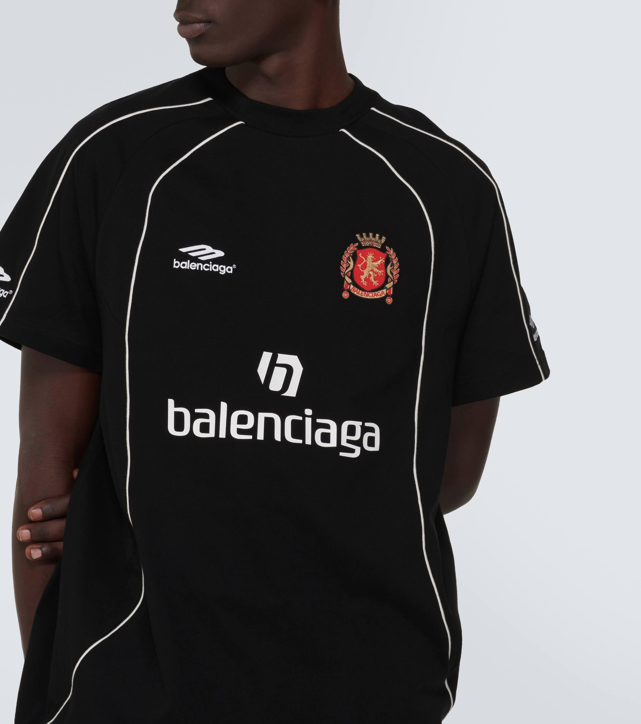 Balenciaga Logo Cotton Jersey T-Shirt in Black Lyst UK
