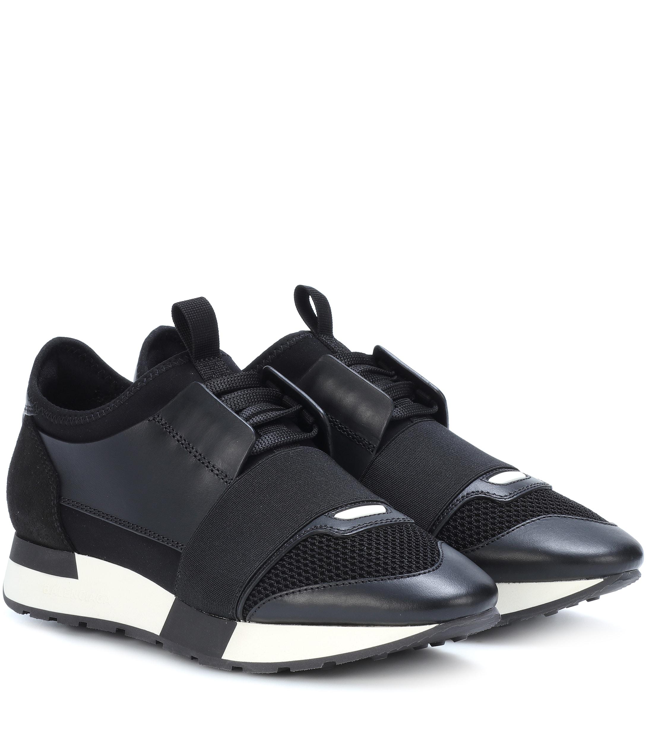 Balenciaga Leather Race Runners in Black - Save 23% - Lyst
