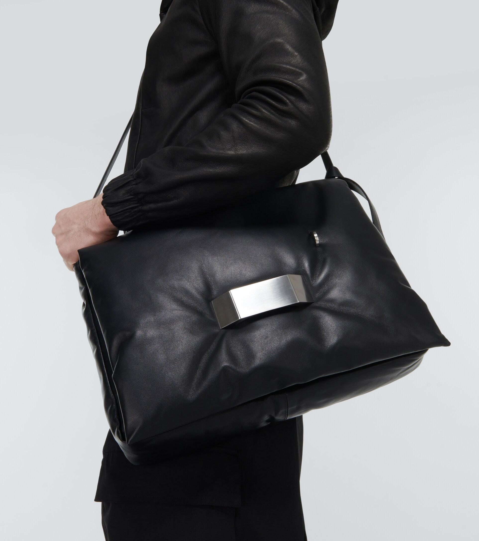 Rick Owens Men's Black Pillow Griffin Quilted Leather Shoulder Bag