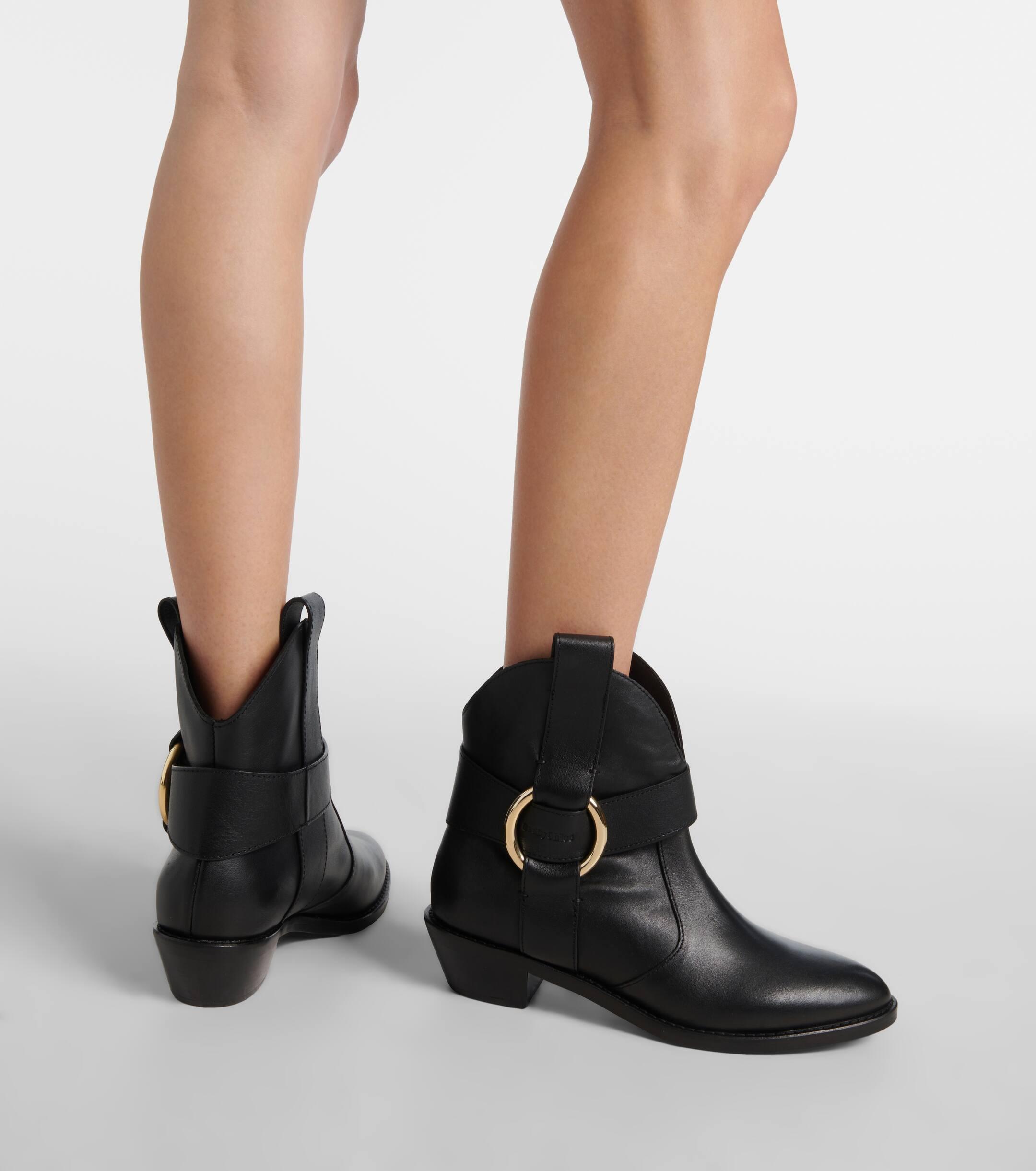 See By Chloe Leather Western Cowboy Boots Leather in Black Lyst Canada